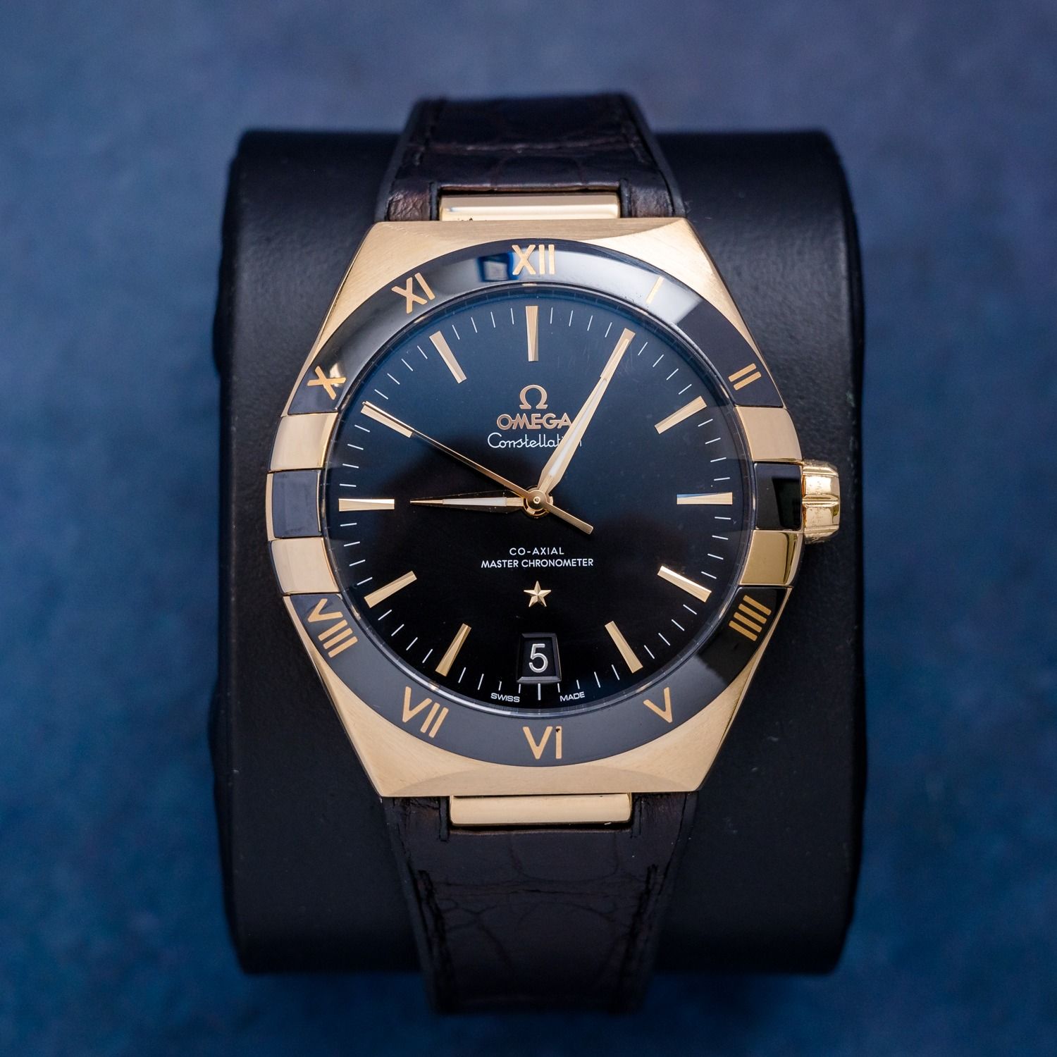 Omega Constellation 41MM - (131.63.41.21.01.001) Yellow Gold - Black Crocodile Strap - Watch & Box Only