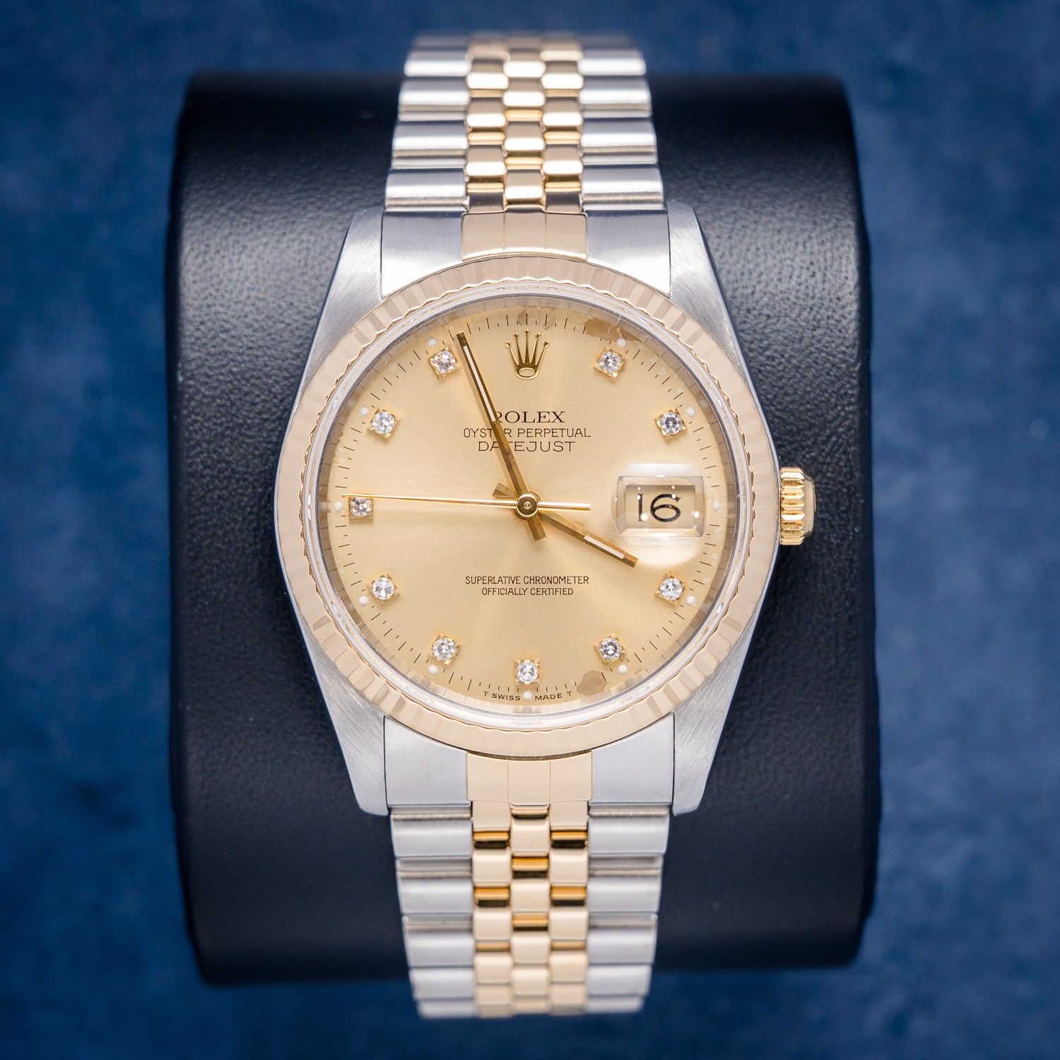 Rolex Datejust 36MM - Steel & Yellow Gold - Champagne Diamond Dial - Jubilee Brac - 1990 Papers & Box