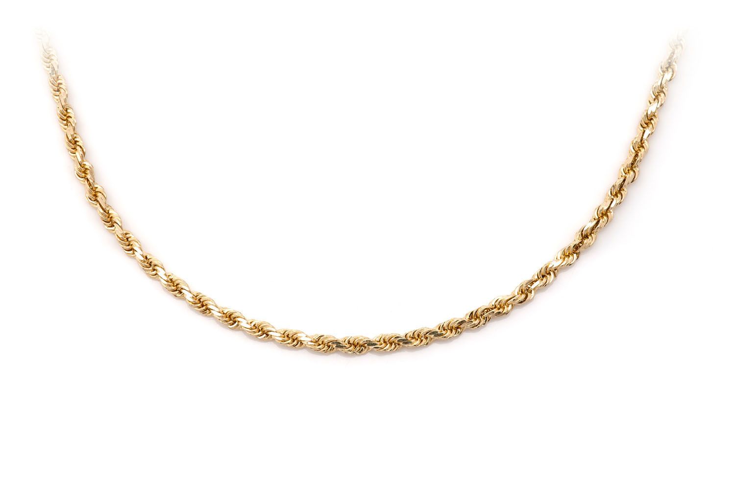 Icebox - 2MM Rope 14k Solid Gold Chain