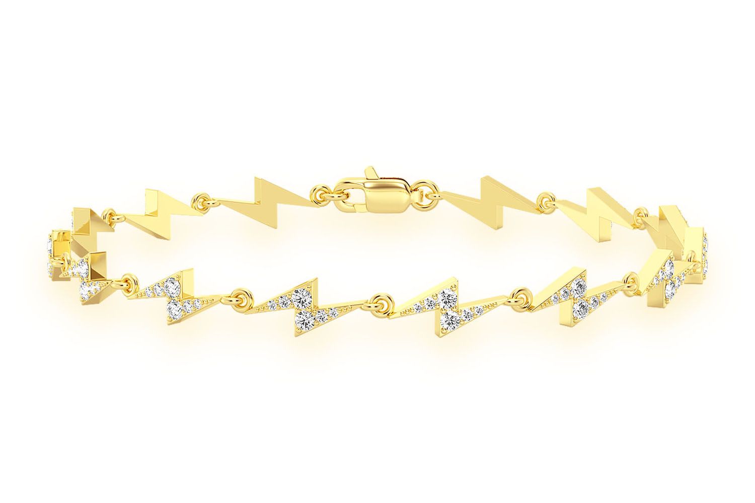 Icebox - Lightning Bolt Eternity Diamond Bracelet 14k Solid Gold