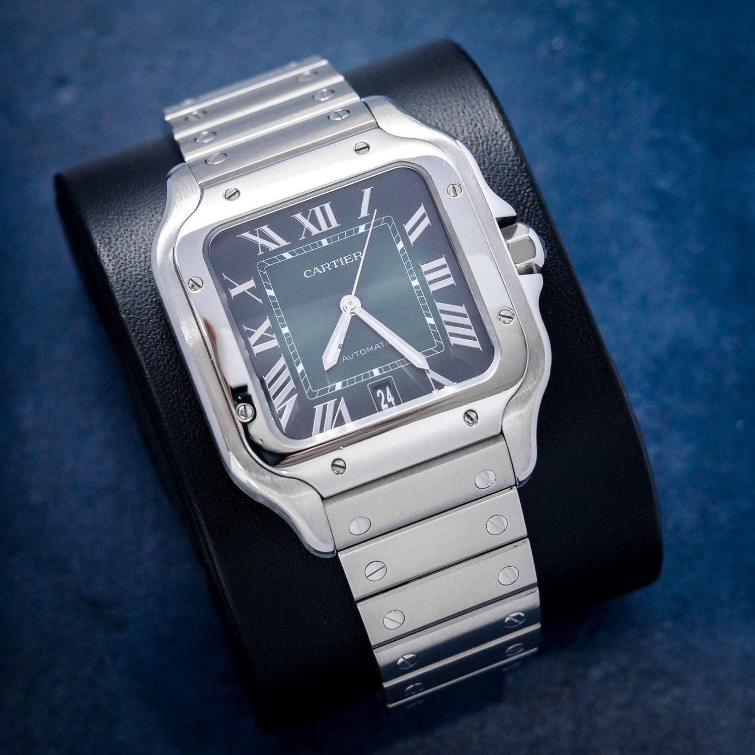 Cartier Santos Large 40MM (WSSA0062) - Steel - Green Roman Dial - Undated Card & Box