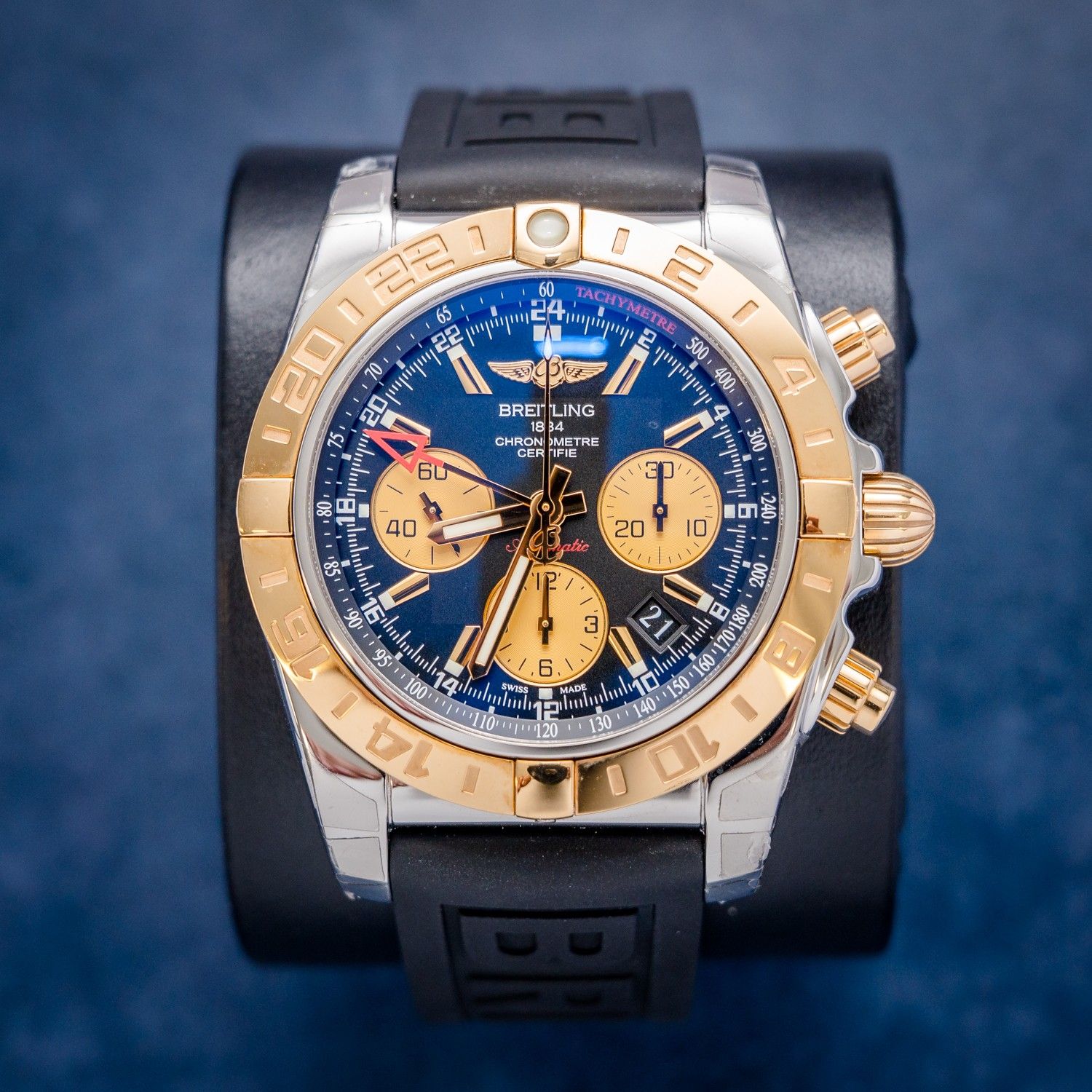 Breitling Chronomat GMT 44MM (CB042012) - Steel & Rose Gold - Nos - Black Rubber - Watch Only