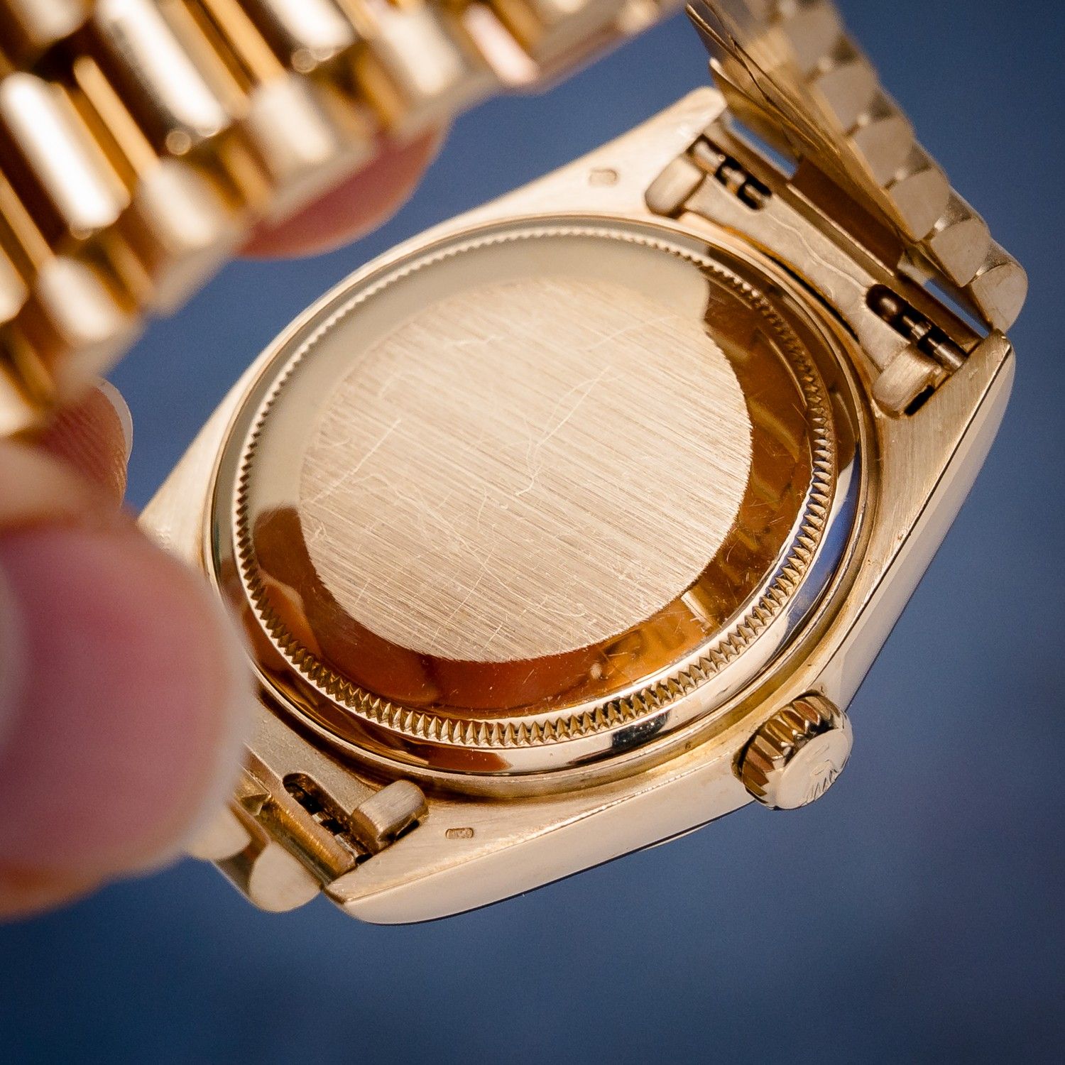 Rolex Day Date 36MM (18038) Yellow Gold Presidential - Champagne Stick Dial - Watch & Box