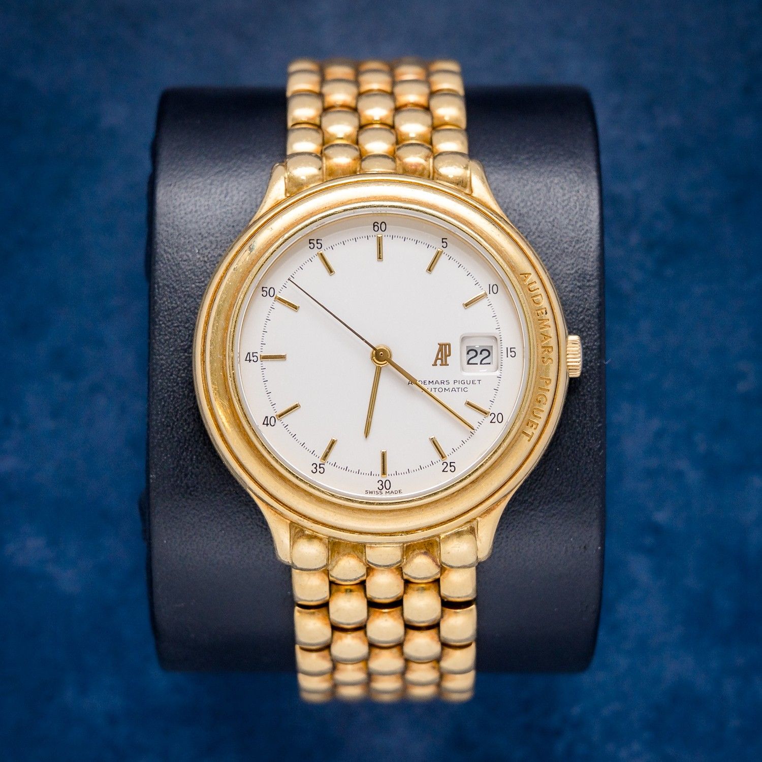 Audemars Piguet Yellow Gold Huitième on Cobra Bracelet - White Dial - 196 Grams
