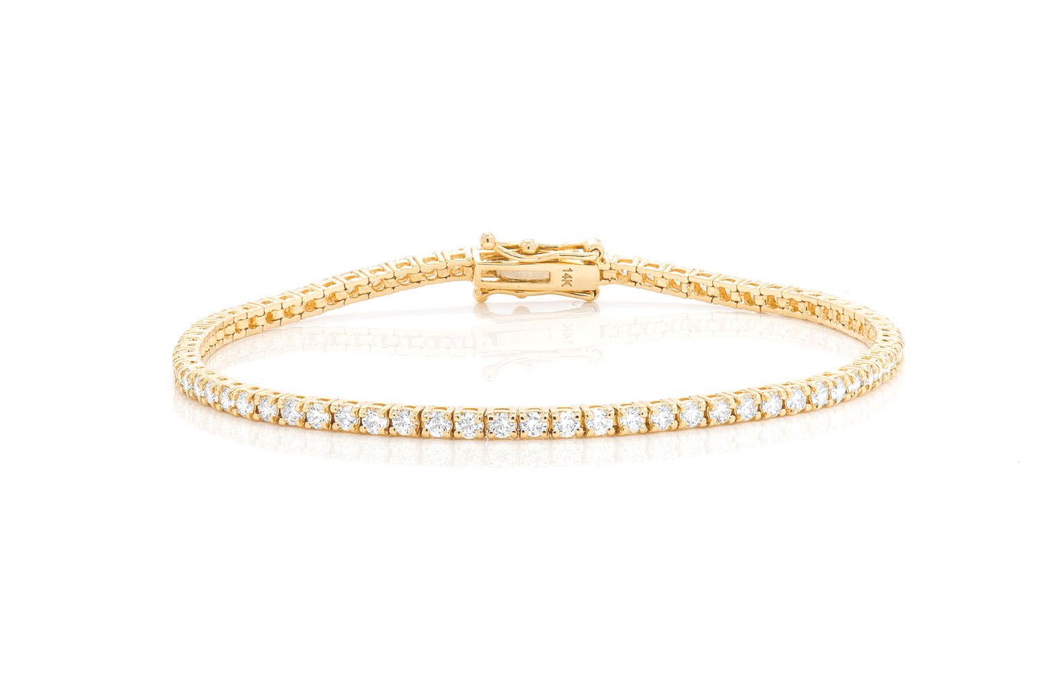 Icebox - 4pt Prong Set Diamond Tennis Bracelet 14k Solid Gold 3.75ctw