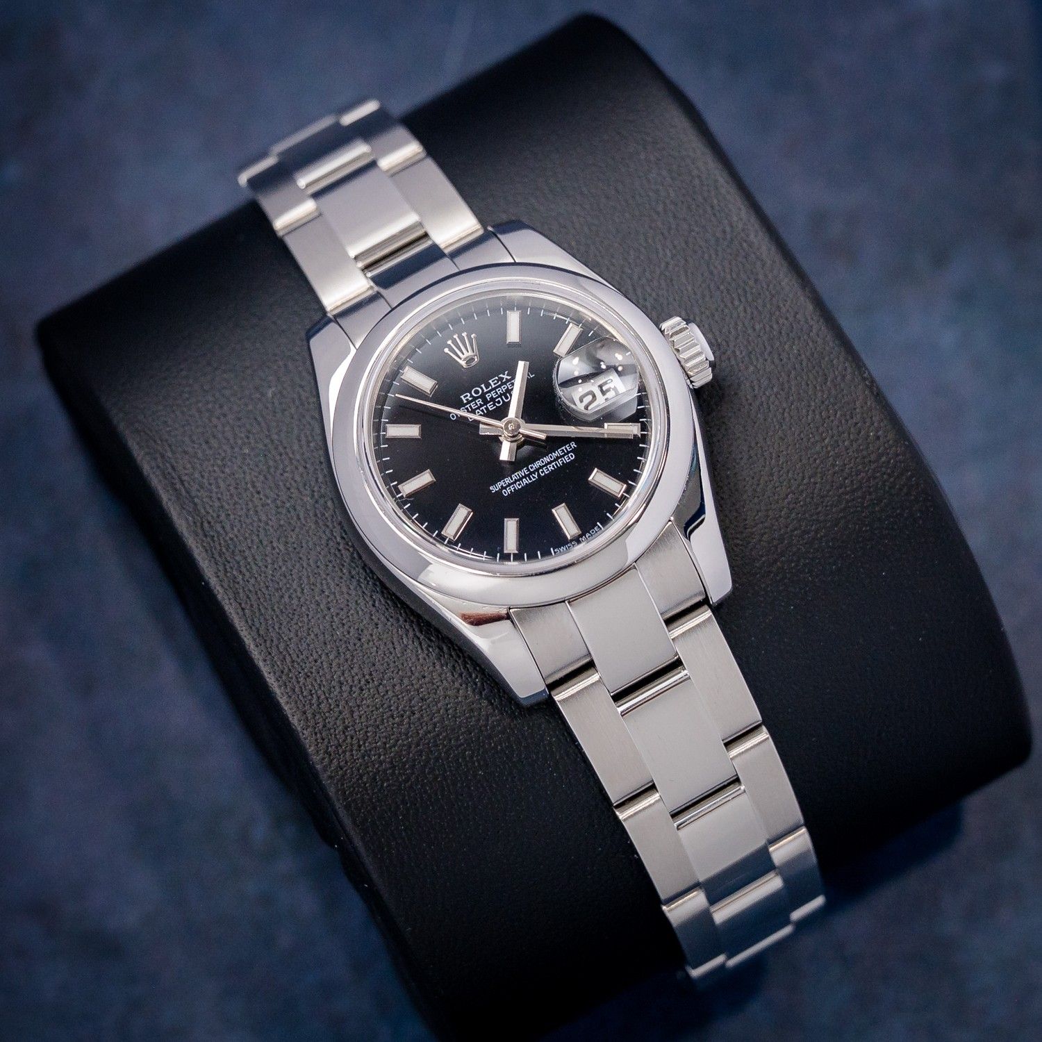 Rolex Datejust 26MM (179160) Steel - Oyster Bracelet - Black Index Dial - Watch & Box