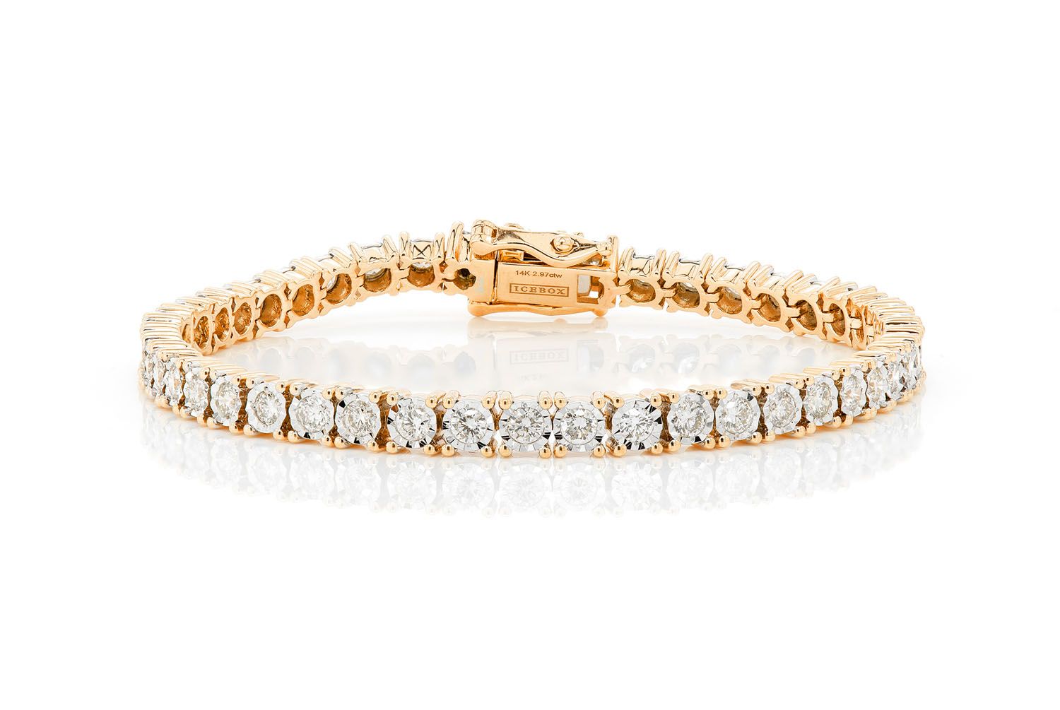 送料込【King Ice】8mm BRILLIANT-CUT BEZEL Tennisブレスレット 8mm Bezel-Set Tennis Chain | Hip Hop Jewelry | King Ice
