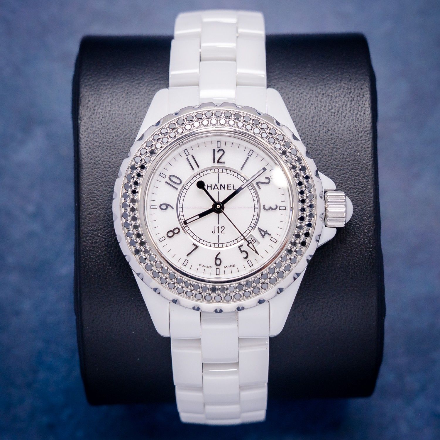 Chanel J12 - White Ceramic - Black Diamond Bezel - Watch Only