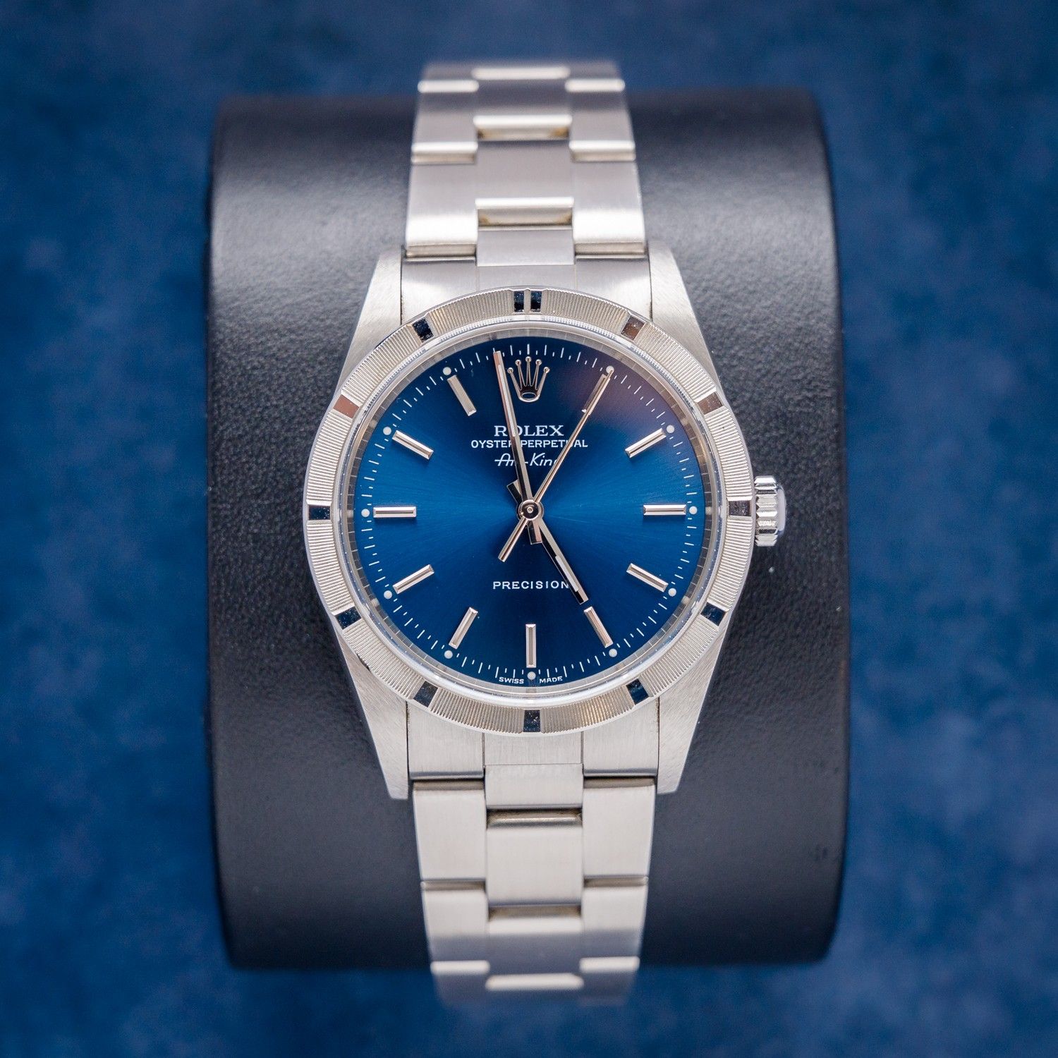 SwissWatches - Rolex Air King 34MM (14010) Blue Dial - 2003 Papers