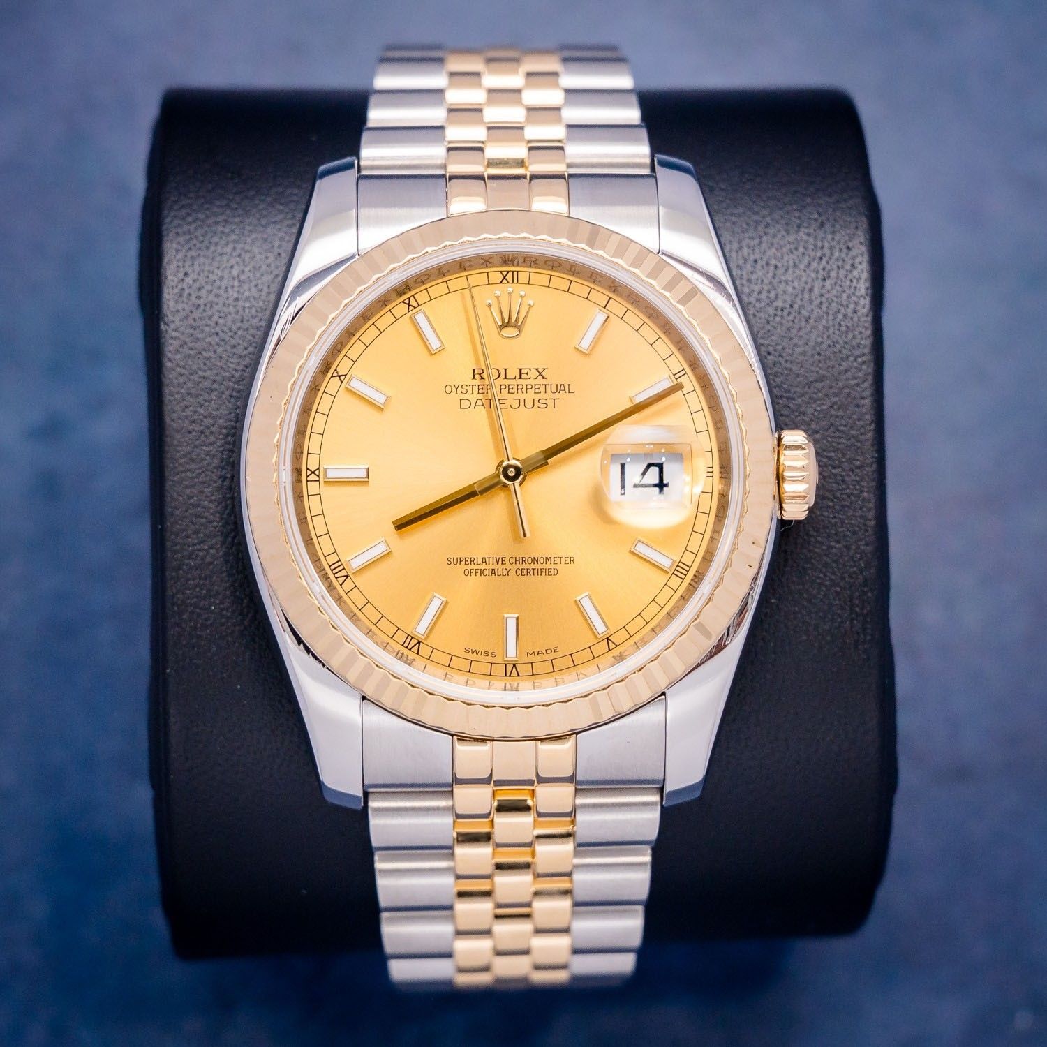 Rolex Datejust (116233) Steel & Yellow Gold - Champagne Index Dial - Jubilee Brac - Watch & Box