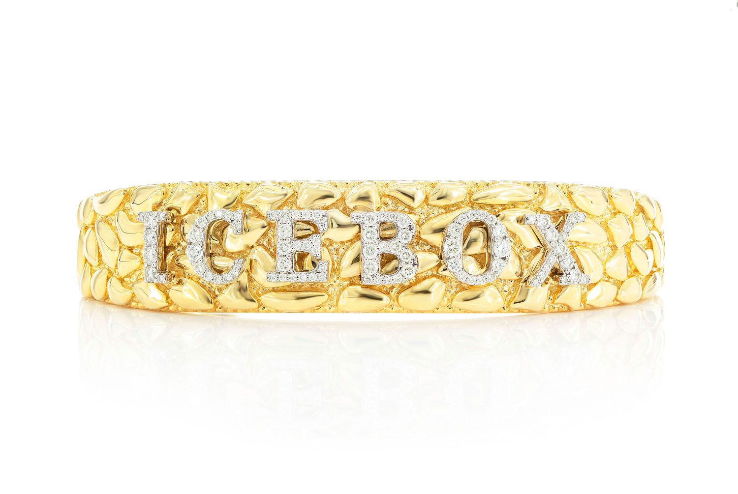 アクセサリー here's  ICE BANGLE 101 GOLD Chopard Ice Cube 18K Yellow Gold Alternating Diamond