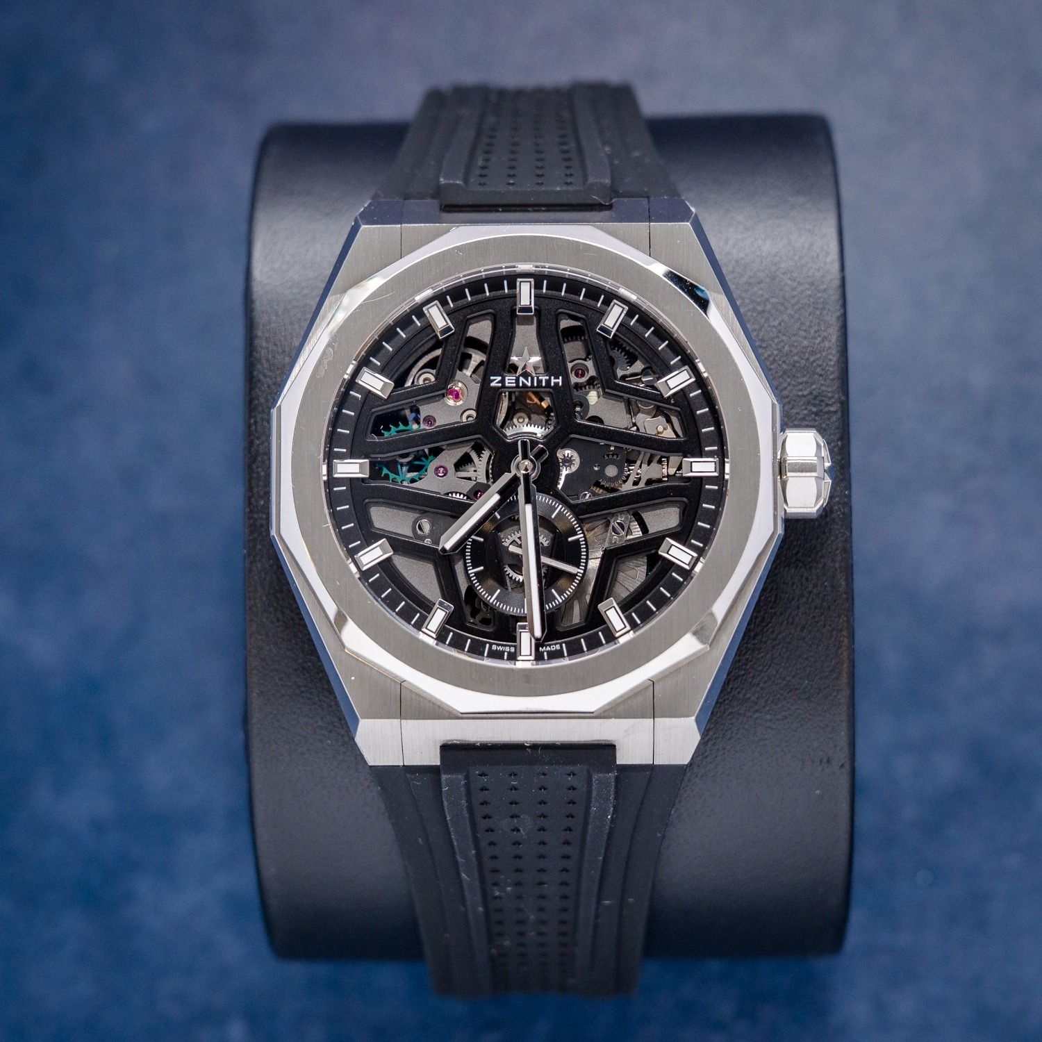 Zenith Defy 41MM (03.9300.3620/78.I001) Skyline Skeleton Watch - Black Rubber Strap & Steel Bracelet - 2024 Card