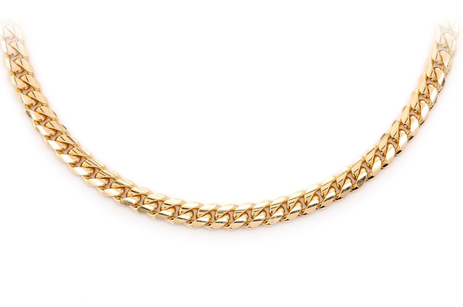 Collana da uomo con maglie cubane in oro da 4 mm Collana da uomo con maglie cubane in oro da 4 mm