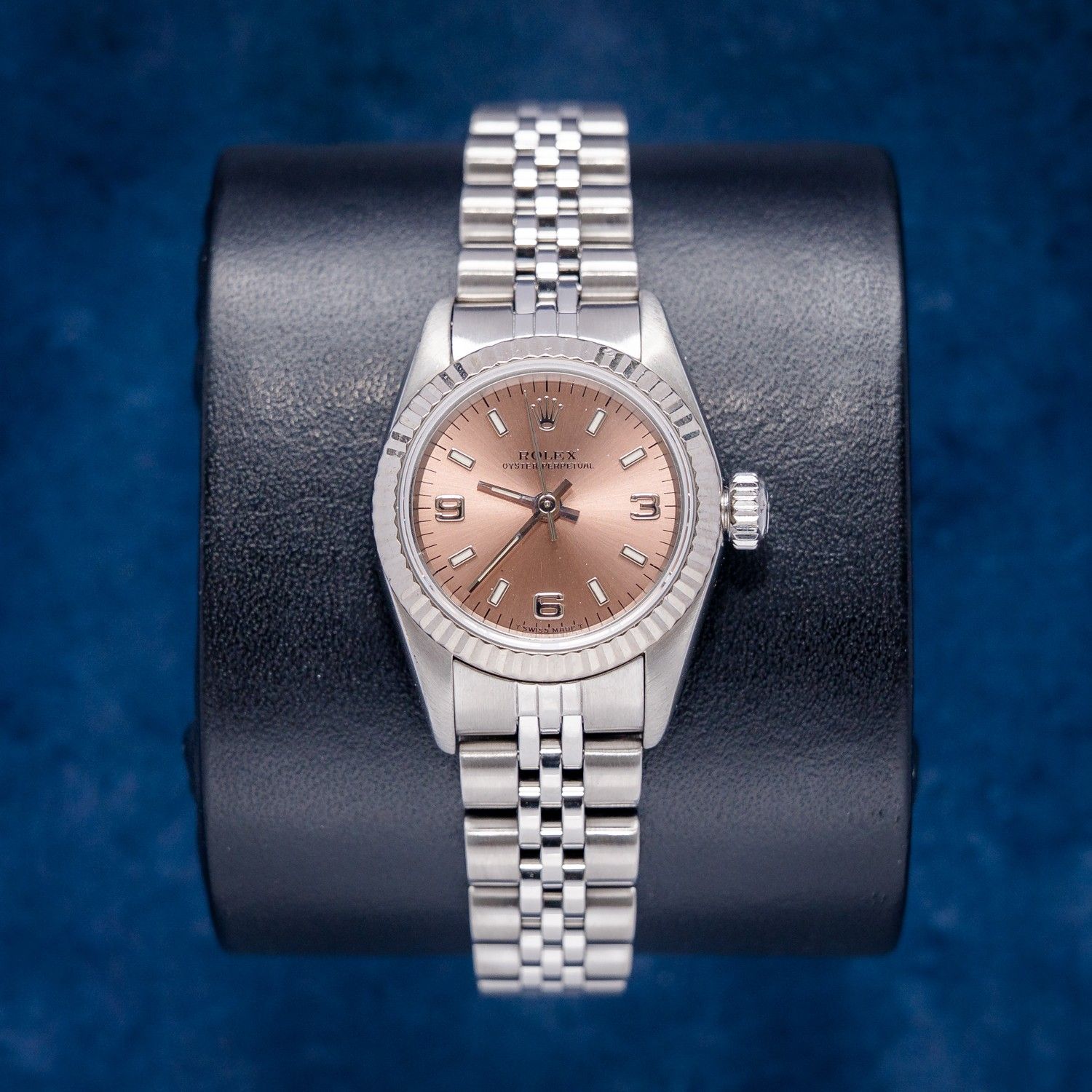 Rolex Oyster Perpetual 26MM (67194) Steel - Jubilee Brac - Salmon Dial - Watch & Box