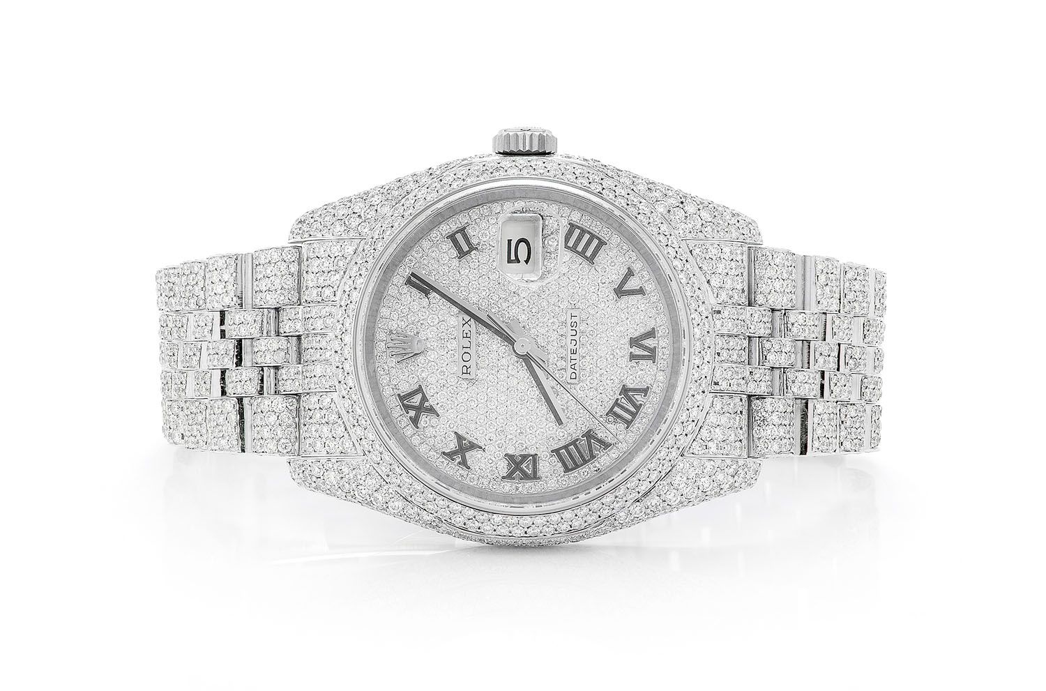 Icebox - Rolex Datejust 36MM Steel (116200) - 13.00ctw Fully