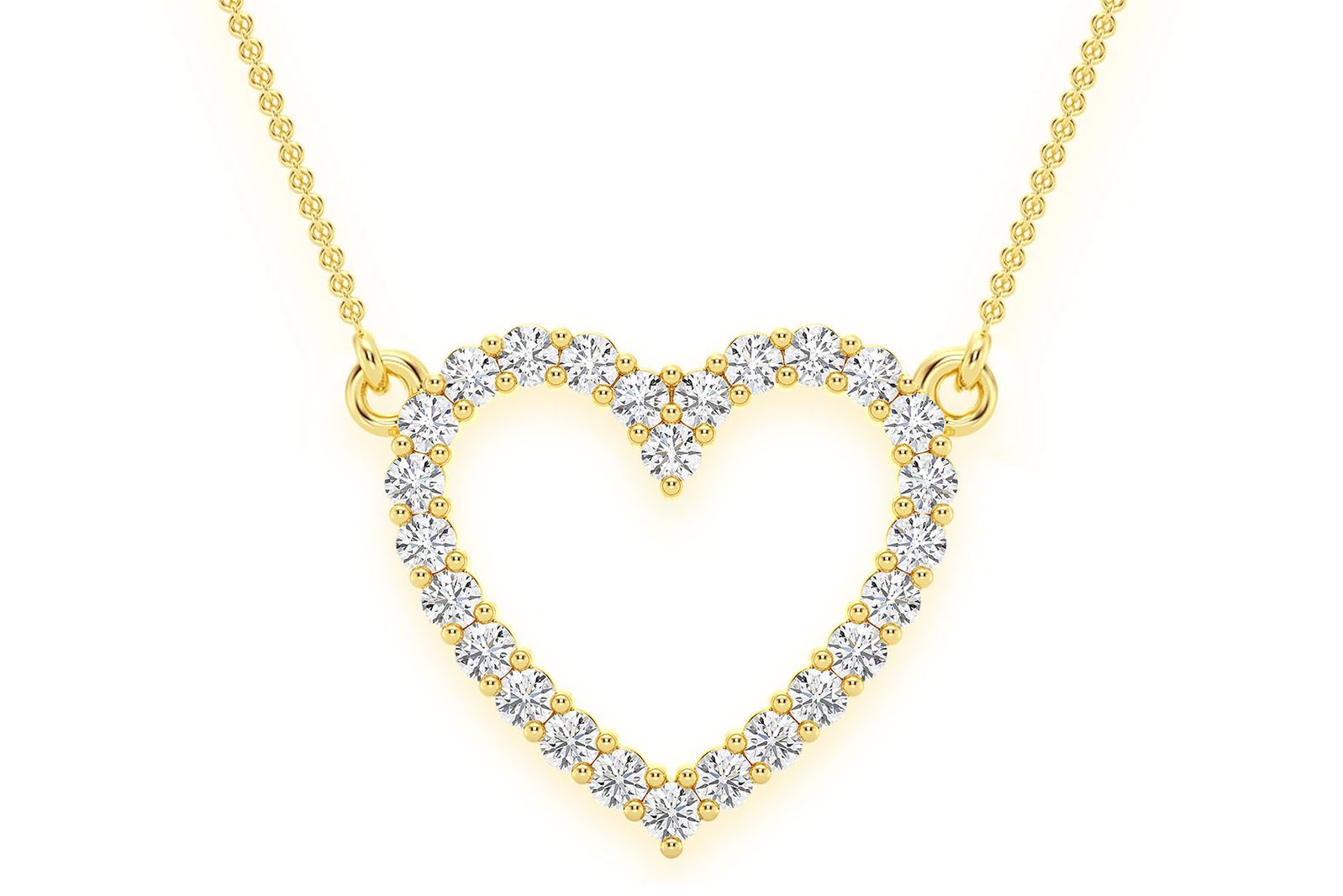 Icebox - Open Heart Necklace Pendant 14k