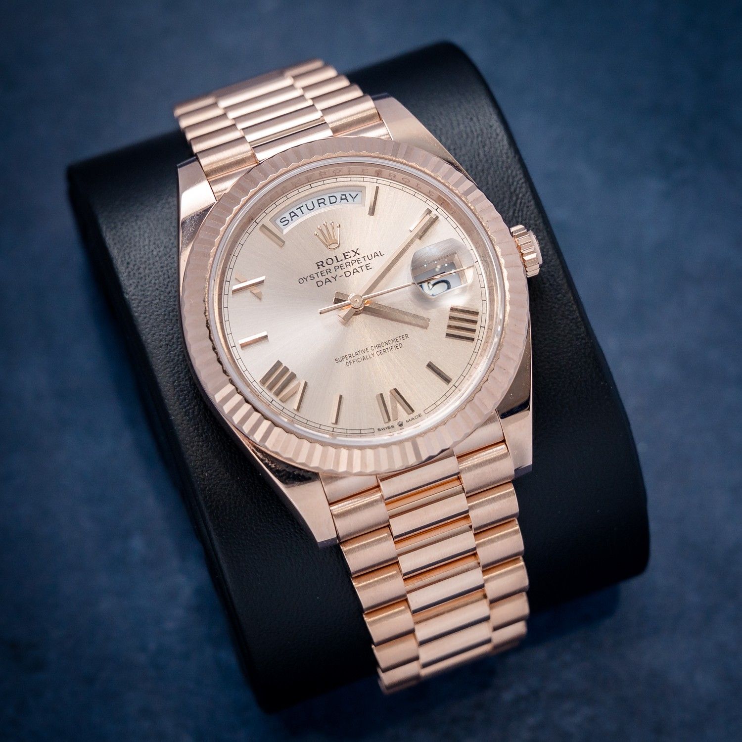 Rolex Day Date 40MM (228235) Rose Gold Presidential - Sundust Roman Dial - 2025 Card+WT & Box