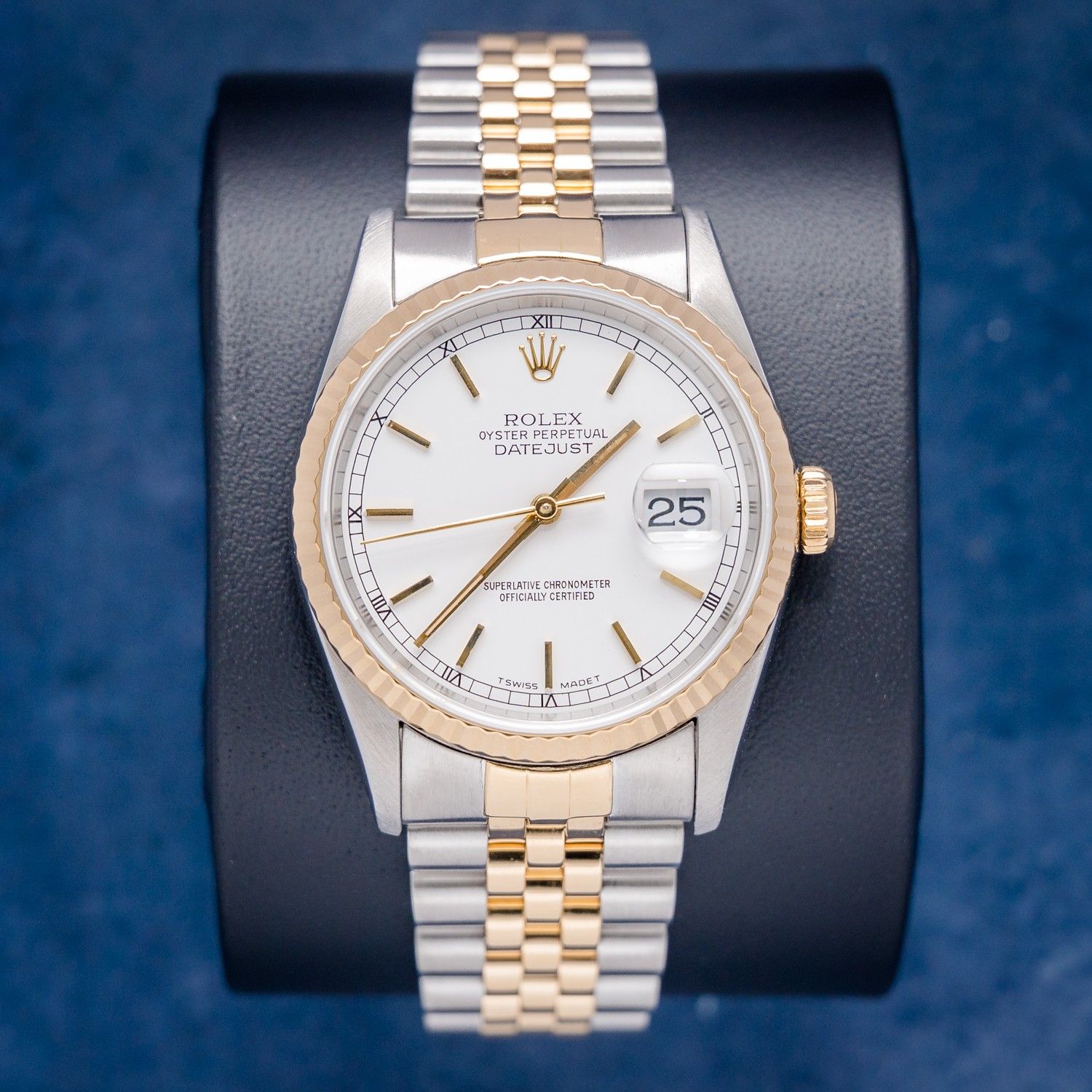 Rolex Datejust 36MM (16233) Steel & Yellow Gold - Jubilee Bracelet - White Index Dial - Watch & Box