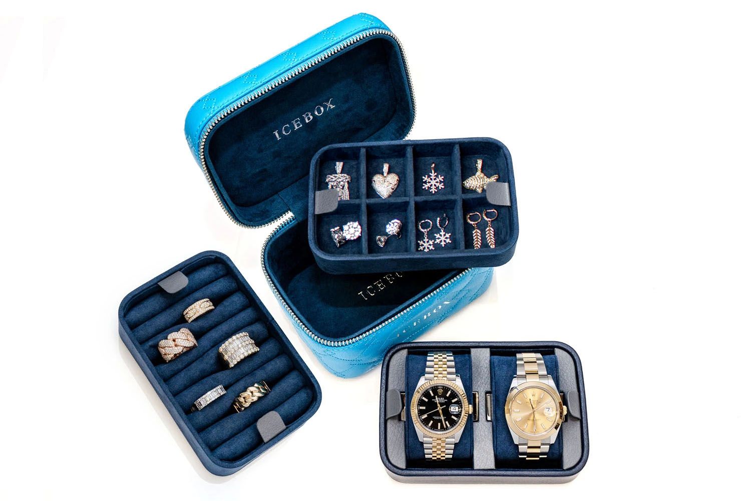 Blue Iced Out Grillz Icebox Watches Icebox Grillz Prices Pendant