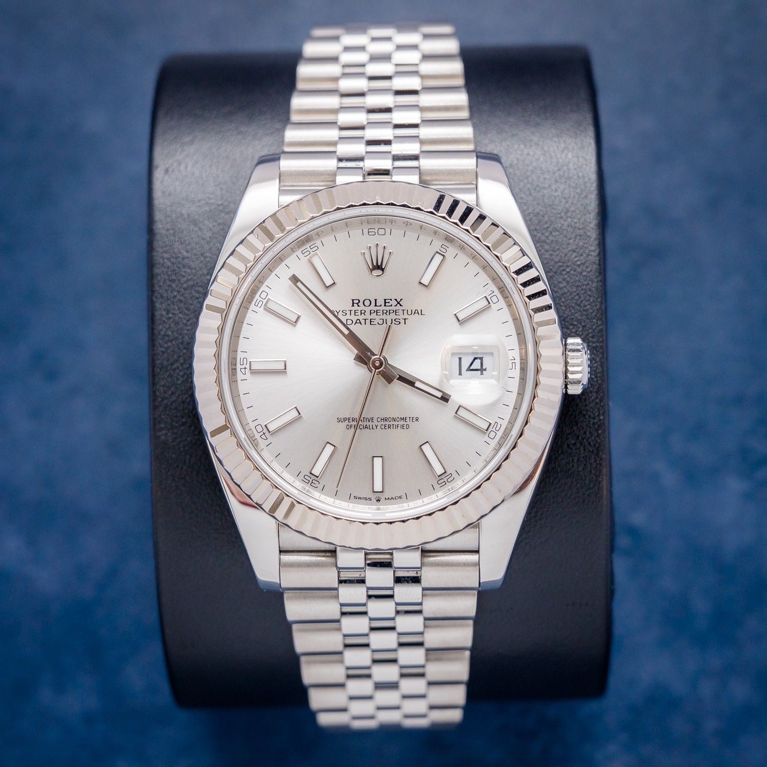 Rolex Datejust 41MM (126334) Steel & White Gold - Jubilee Brac. - Silver Stick - 2025 Card & Box