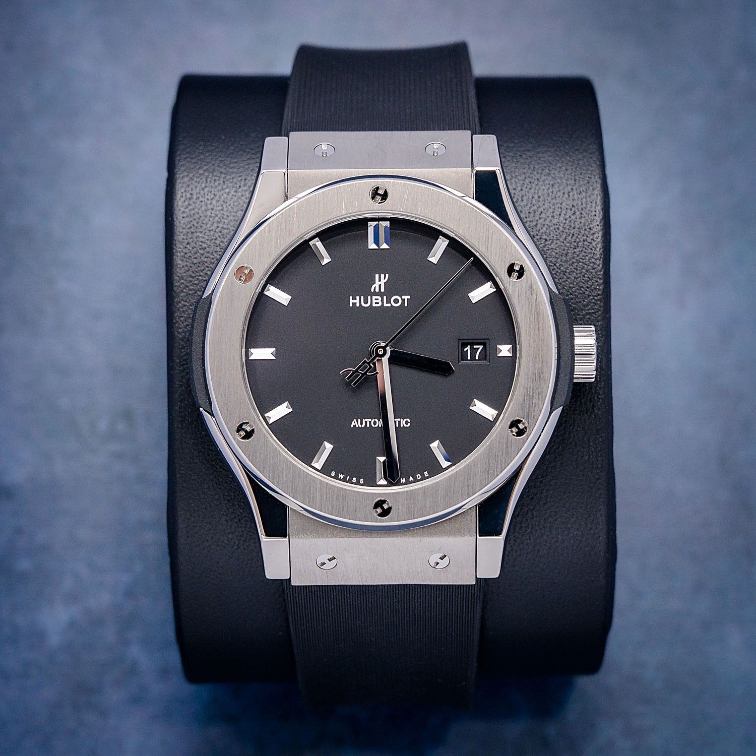 Hublot Classic Fusion 42MM (542.NX.1171.RX) - Titanium - Black Rubber Strap & Black Dial - Card & Box