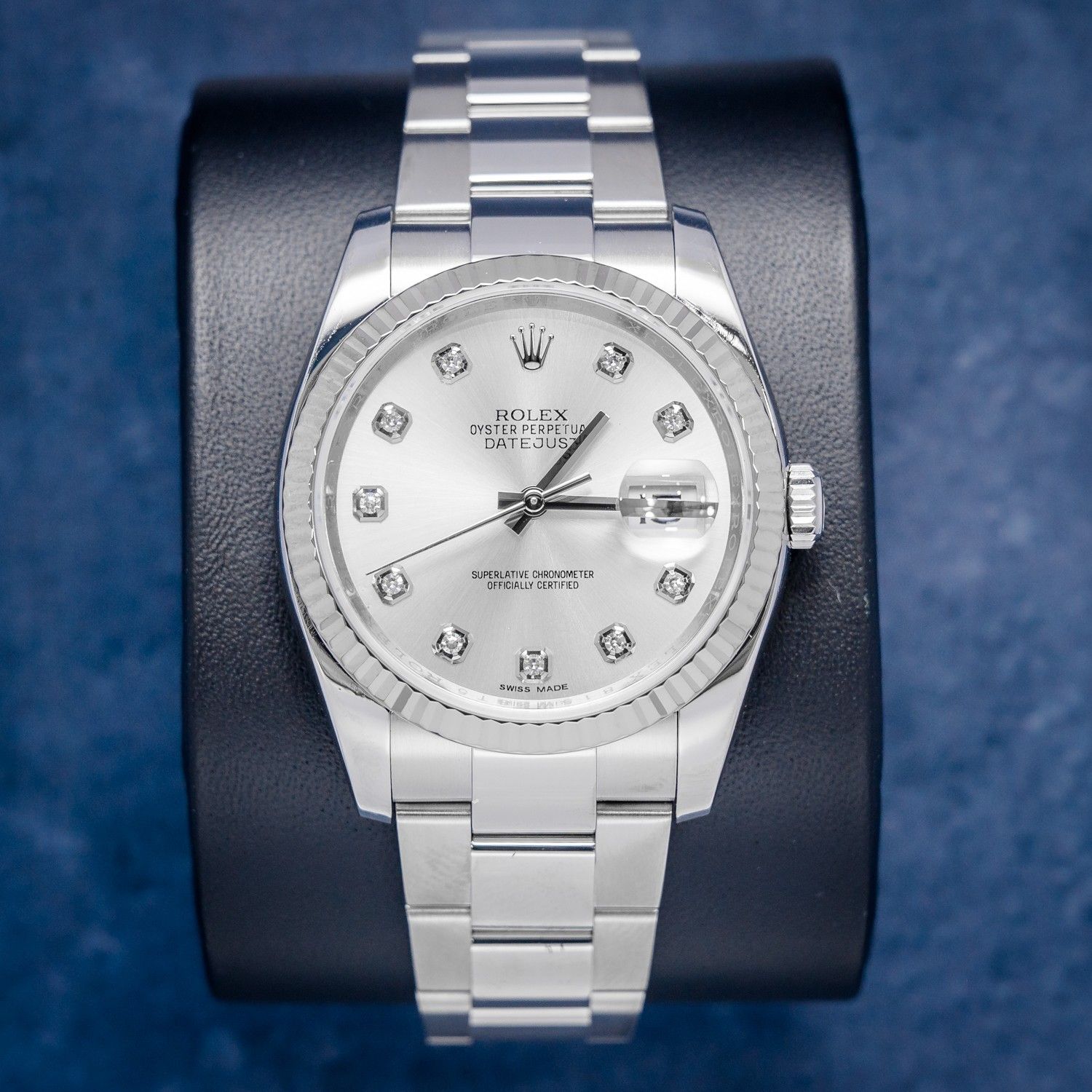 Rolex Datejust 36MM (116234) - Steel - Silver Diamond Dial - Oyster Brac - Watch & Box