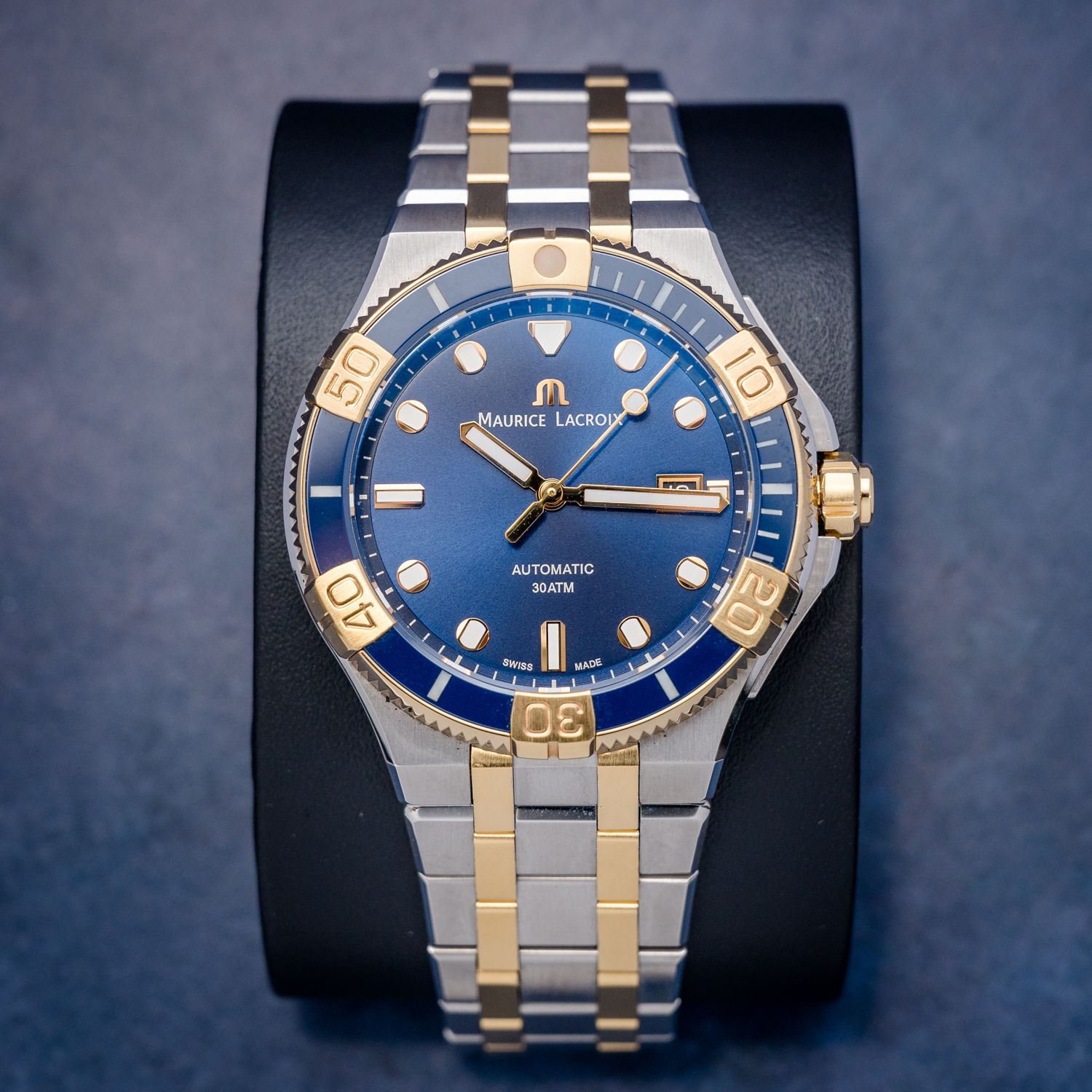 Maurice Lacroix Aikon Venturer - Steel & Yellow Gold Clad - Blue Dial - Papers