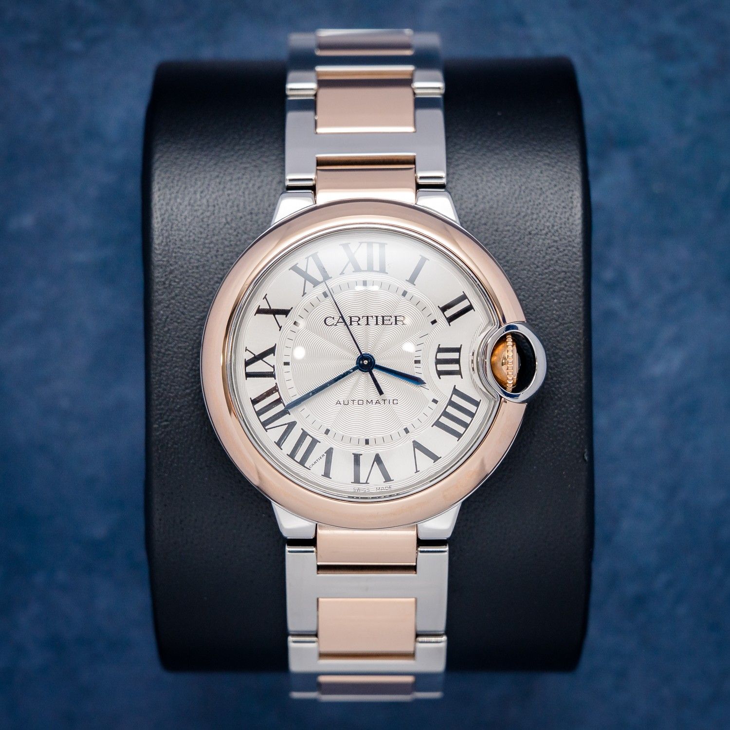 Cartier Ballon Bleu 36MM (W2BB0003) Steel & Rose Gold - White Roman Dial - Undated Card & Box