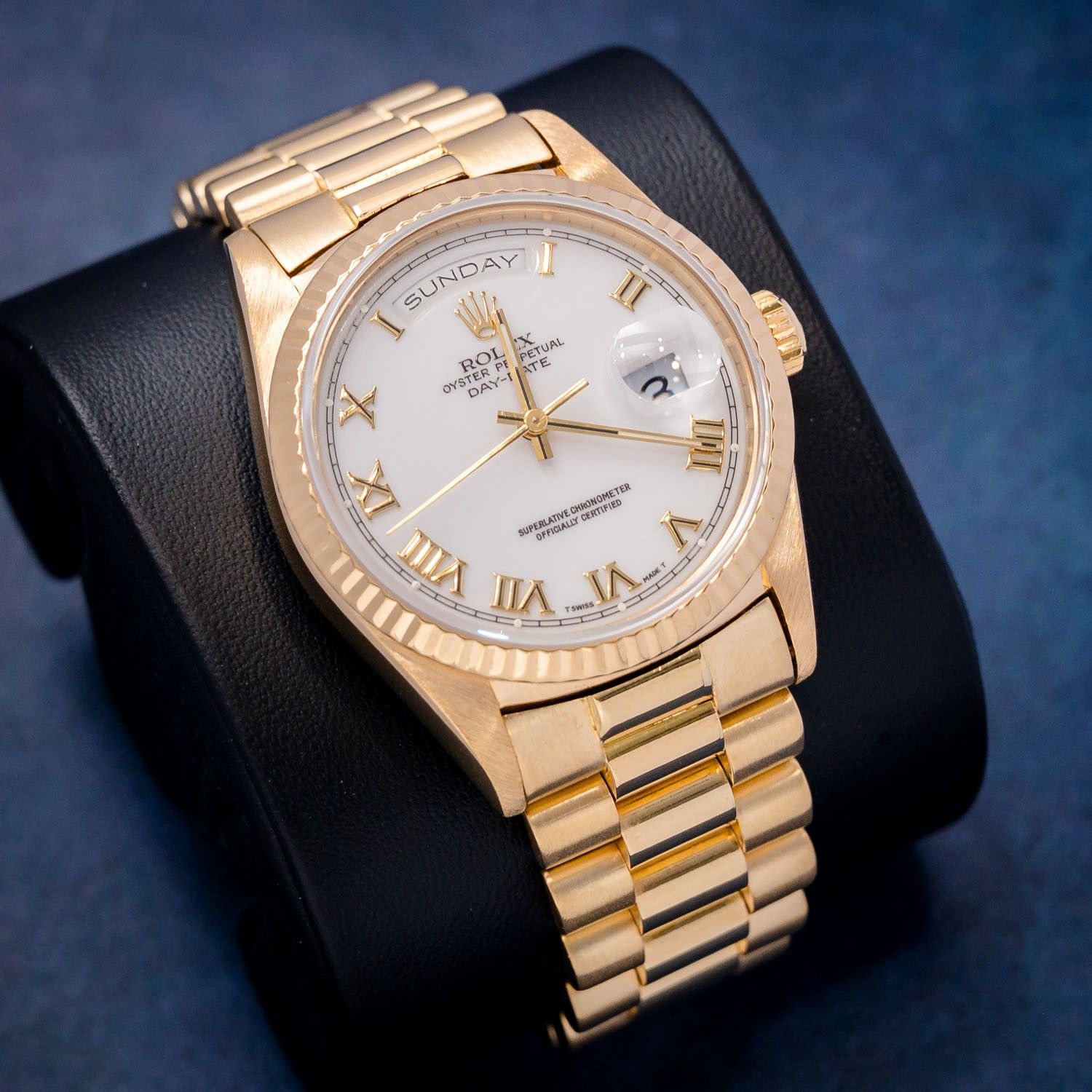 Rolex Day Date 36MM 18ky Presidential Double Quick 1990 Production - Watch & Box
