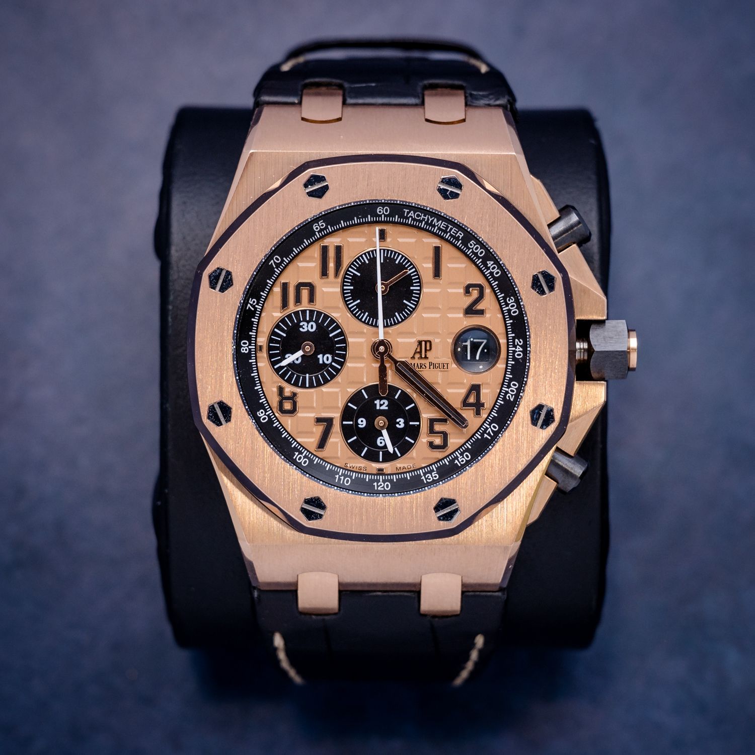 Audemars Piguet Royal Oak Offshore 42MM (26470OR.OO.A002CR.01) - Rose Gold Chrono - Black Leather