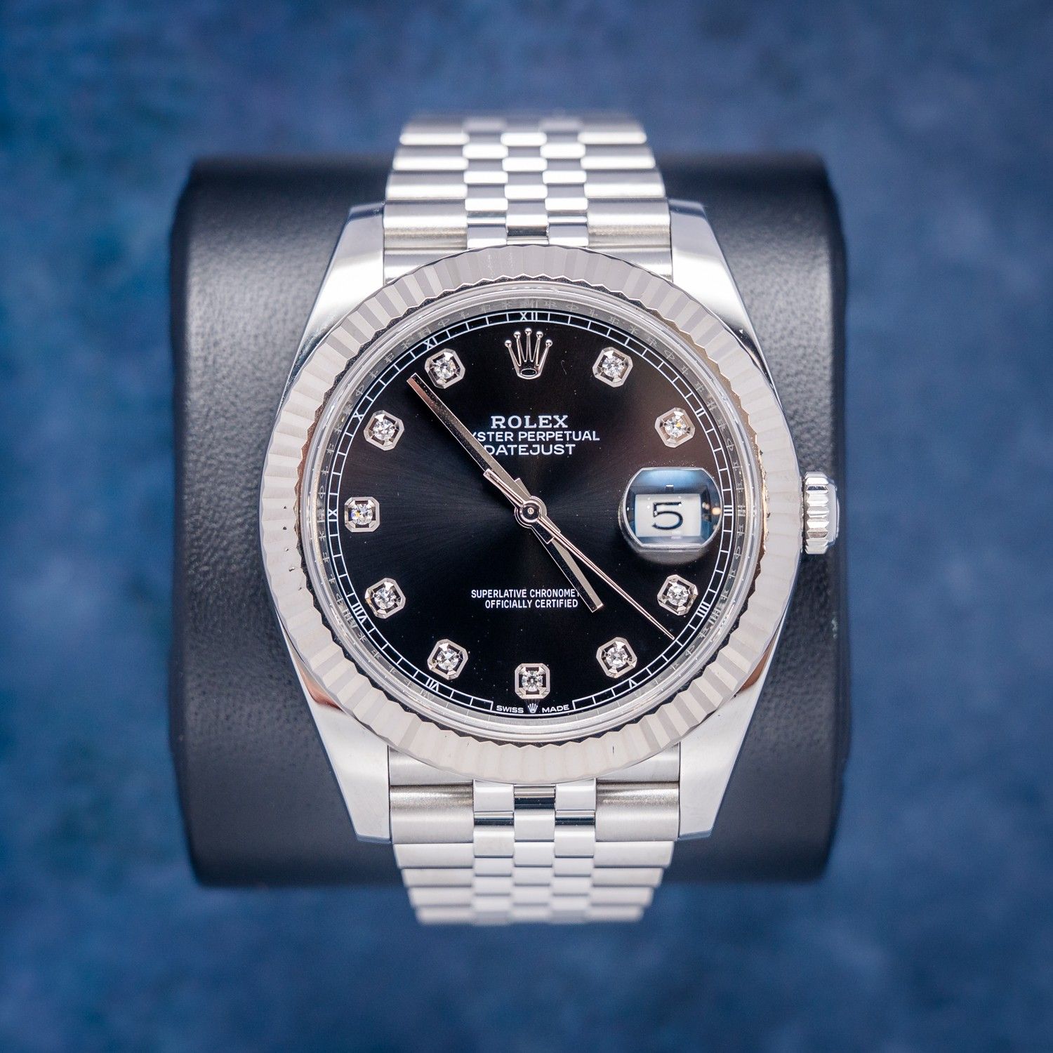 Rolex Datejust 41MM (126334) Steel & White Gold - Jubilee Bracelet - Black Diamond Dial - 2023 Card & Box (SW1236)