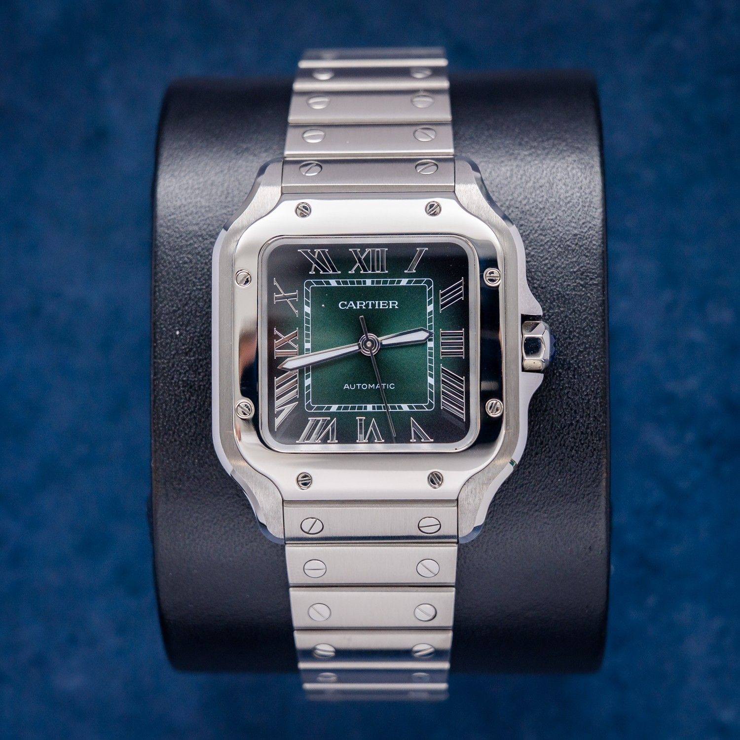 Cartier Santos Medium 35MM (WSSA0061) Green Dial - Watch & Box
