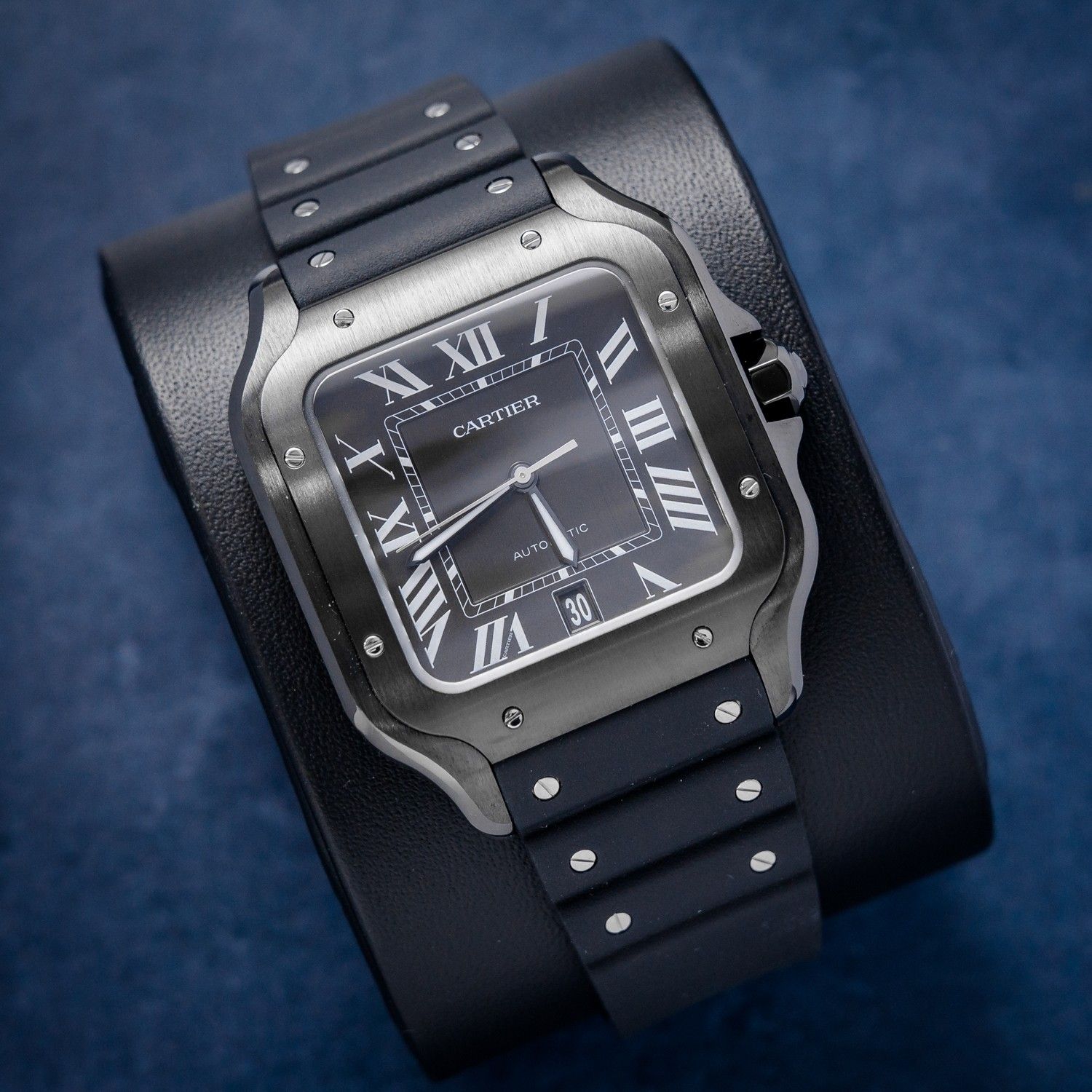 Cartier Santos Large 40MM (WSSA0039) Black Dlc - Black Rubber Strap - 2026 Card & Box