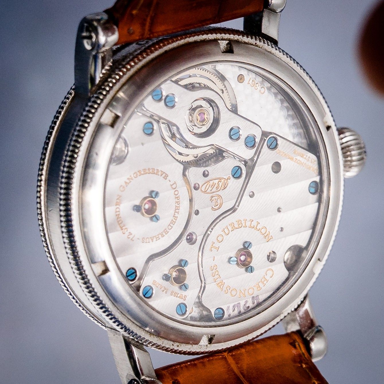Chronoswiss Regulateur Tourbillon 38MM (CH3123) - Steel - Leather Strap - Watch, Box, Complete Set