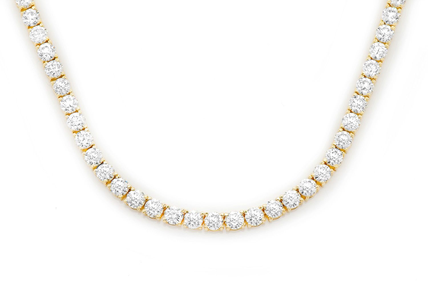 Icebox - 40pt Prong Set Diamond Tennis Necklace 14k Solid Gold