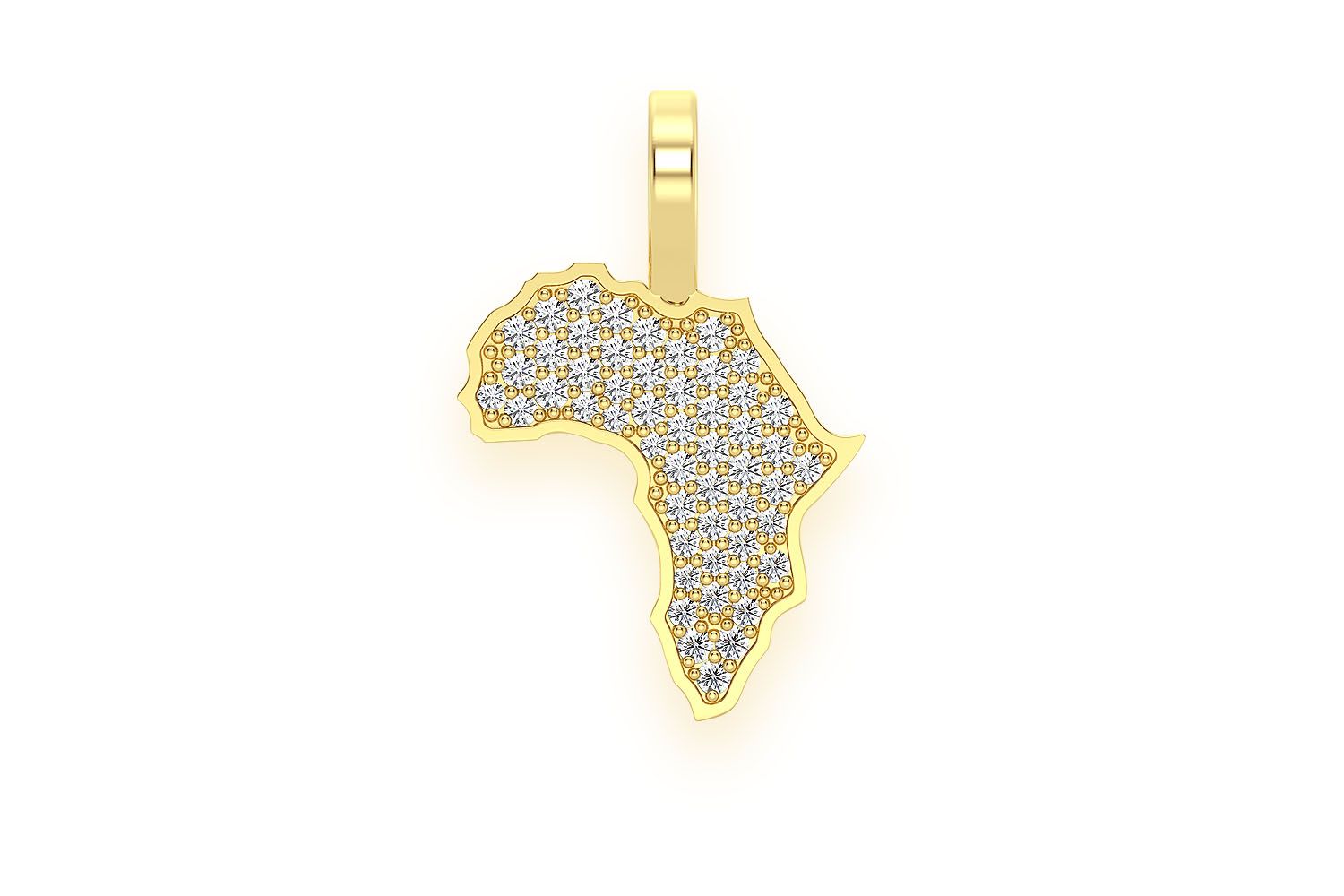 Icebox - Africa Diamond Pendant 14k Solid Gold 0.25ctw
