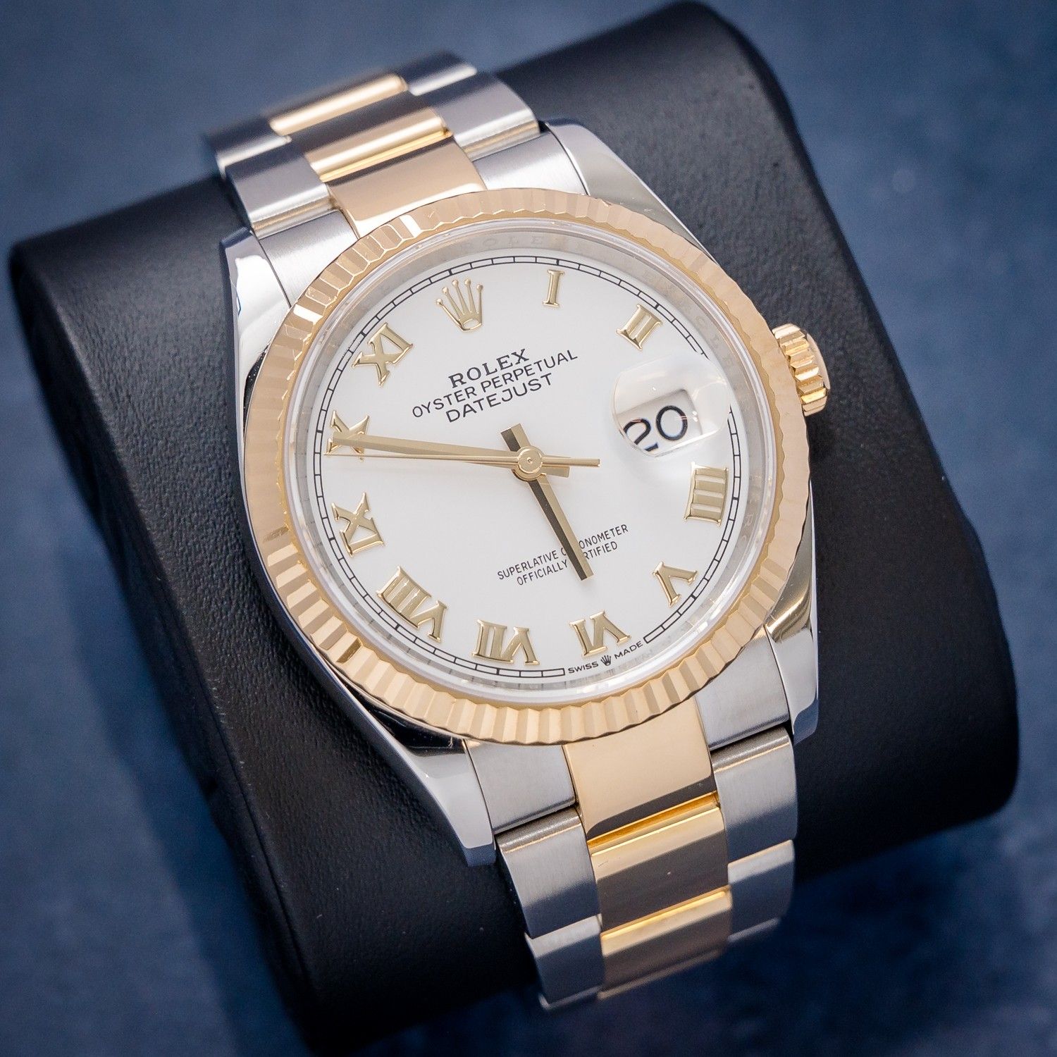 Rolex Datejust 36MM (126233) Steel & Yellow Gold - Oyster Brac - White Roman Dial - Watch & Box