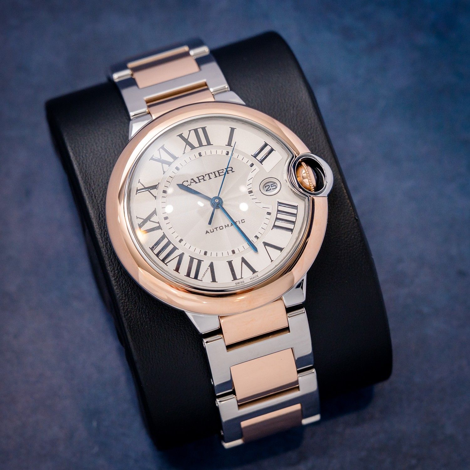 Cartier Ballon Bleu 42MM - (W2BB0004) Steel & Rose Gold - White Roman Dial - Watch & Box