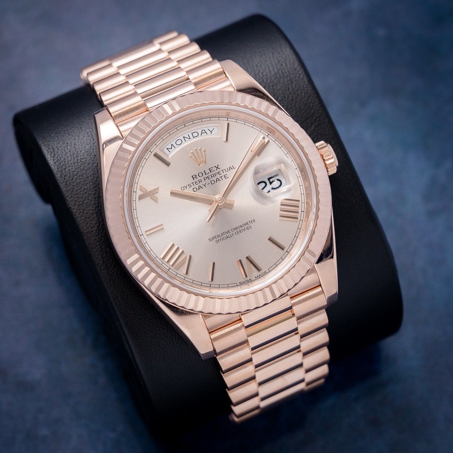 Rolex Day Date 40MM (228235) Rose Gold Presidential - Sundust Roman Dial - 2018 Card+WT & Box