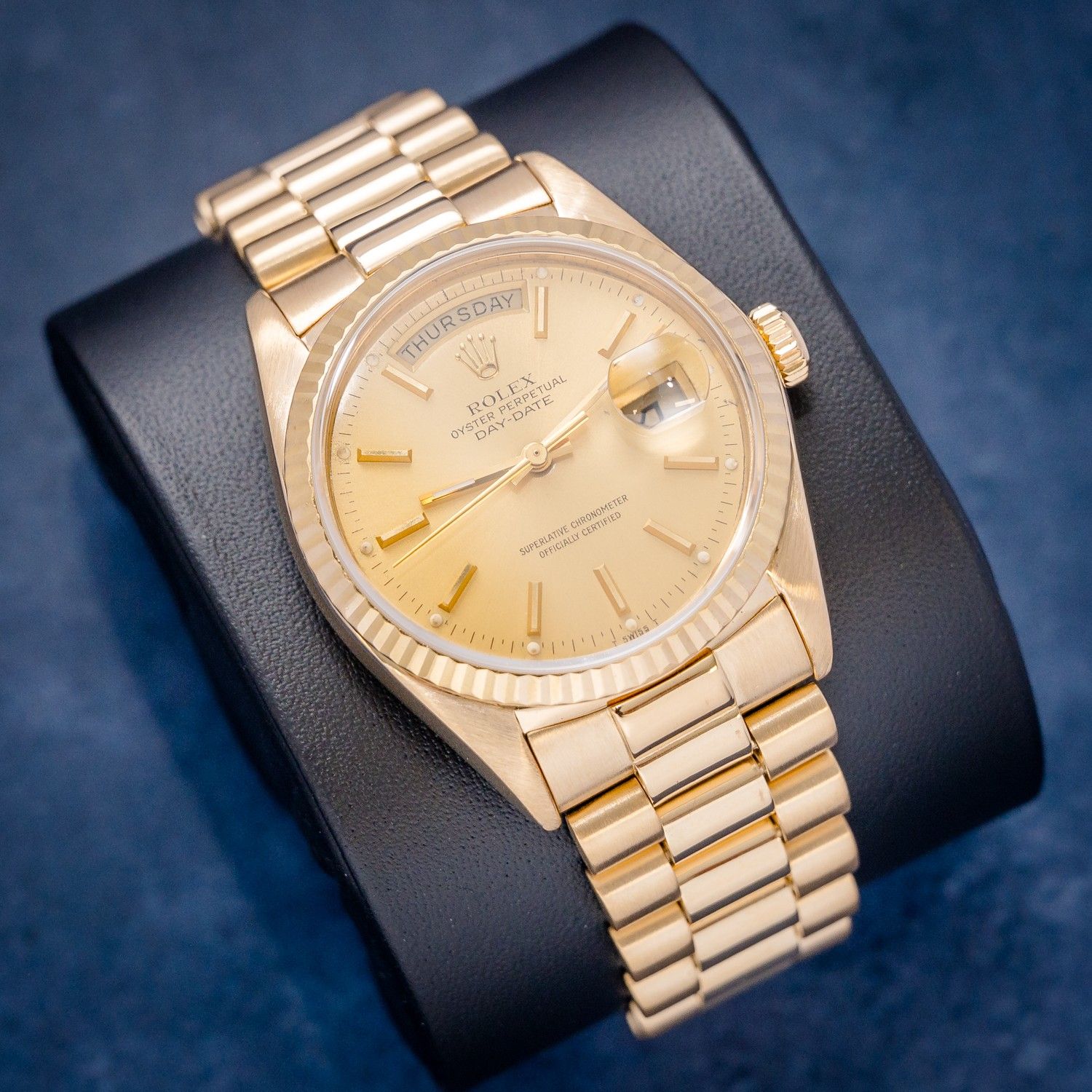 Rolex Day-Date Presidential 36MM (18078) Yellow Gold - Champagne Index Dial - Watch & Box