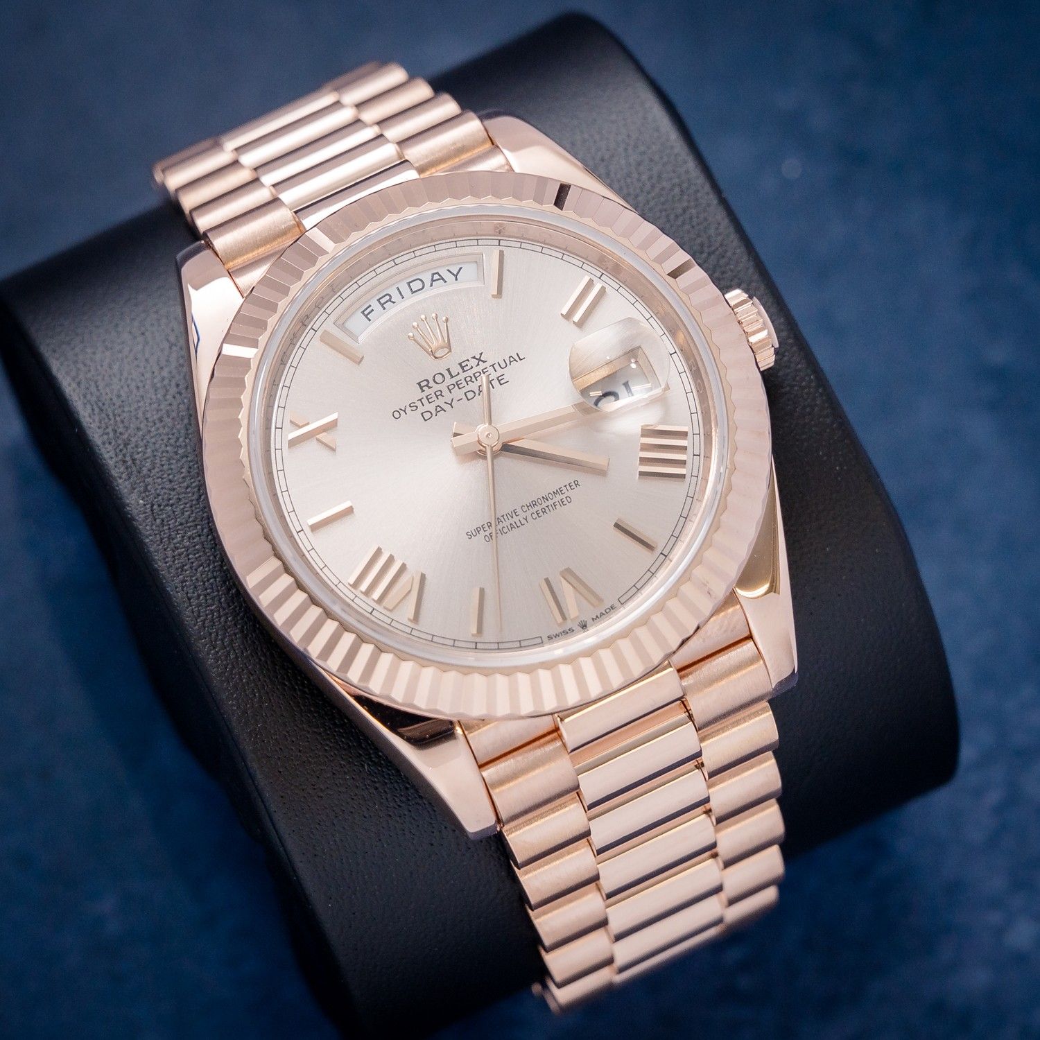 Rolex Day Date 40MM (228235) Rose Gold Presidential - Sundust Roman Dial - 2023 Card+WT & Box