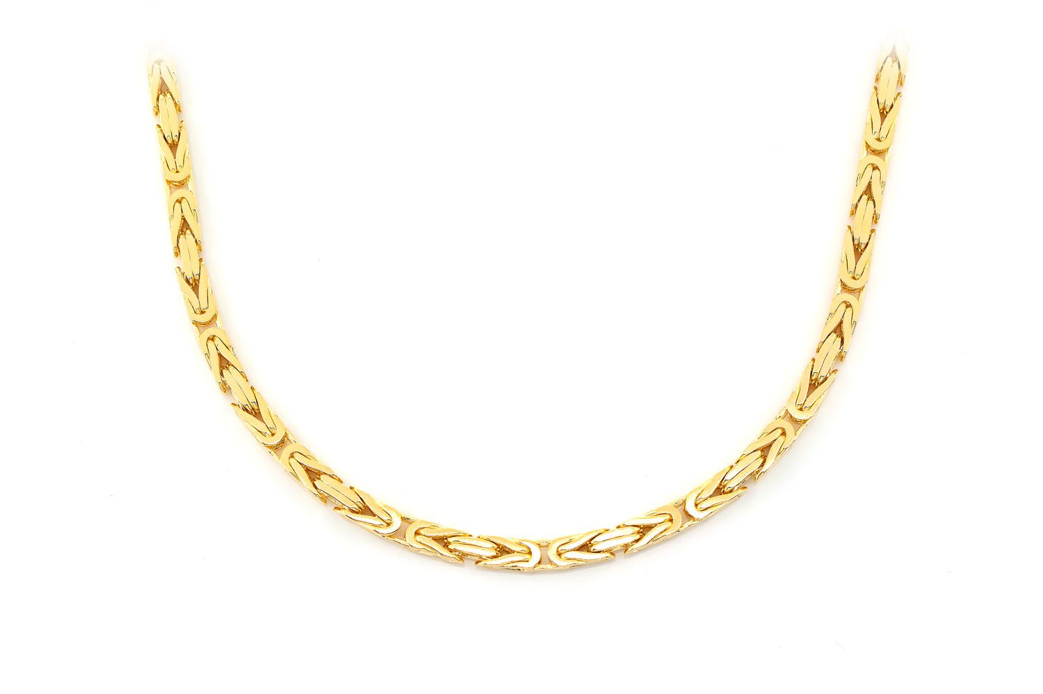 Icebox 3MM Byzantine 14k Solid Gold Chain