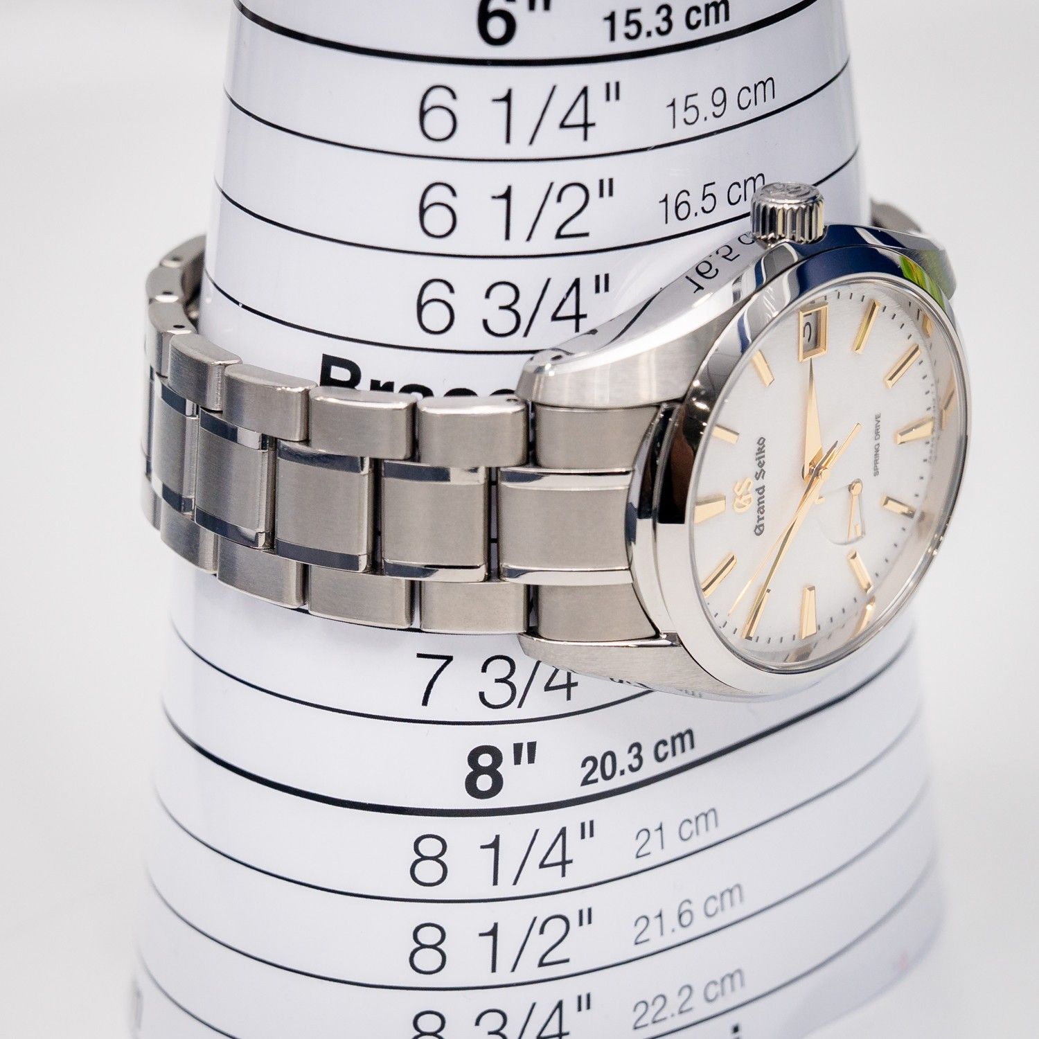 Grand Seiko Heritage Collection Spring Drive Titanium White W/ Gagrand Seiko Heritage Spring Drive 40MM (9R65-0AE0) Titanium - Gold Accent Dial & Hands - Barcode Tag & Watchold Stick Dial + Tag