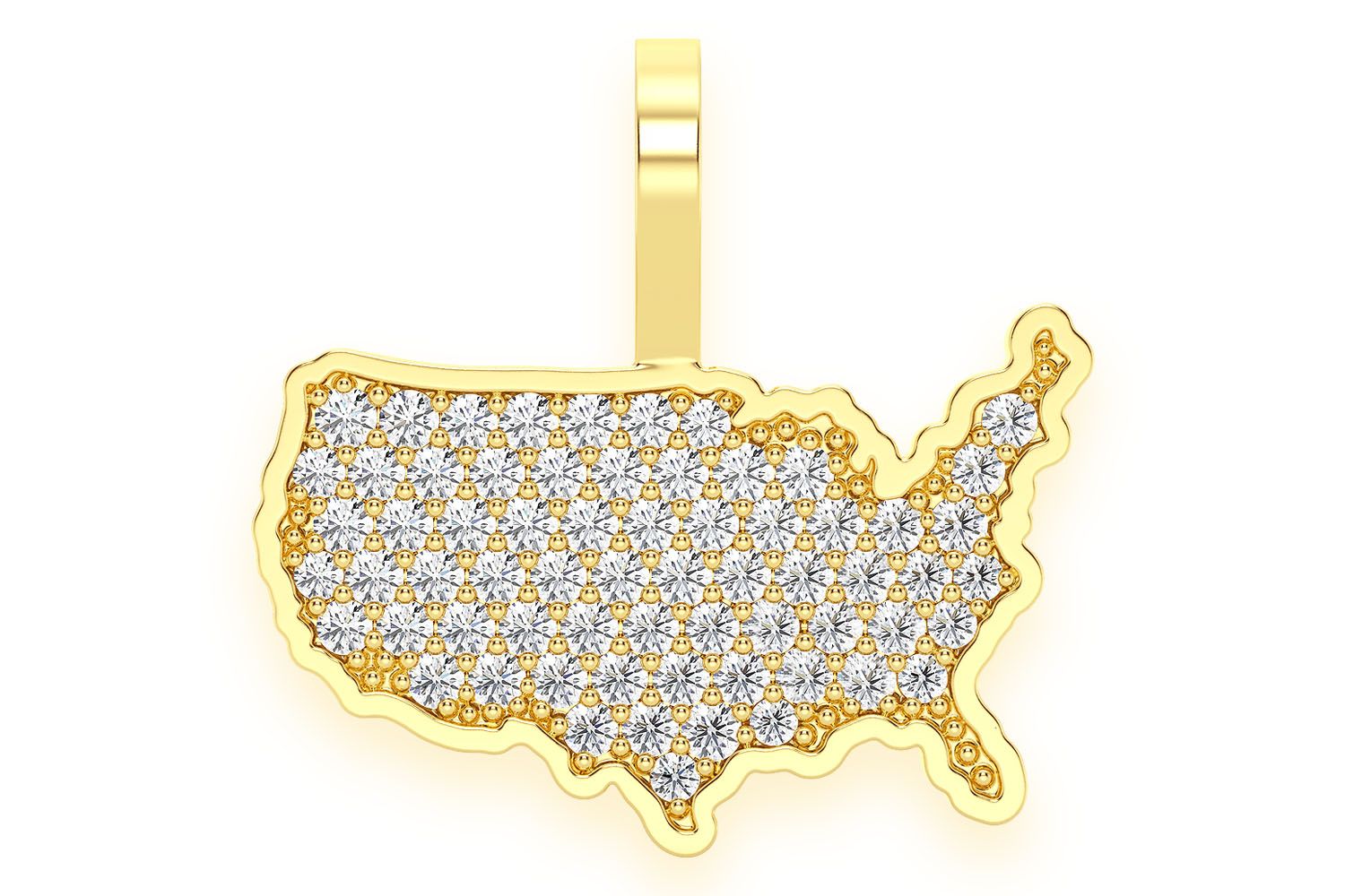Icebox - United States Of America Diamond Pendant 14k Solid