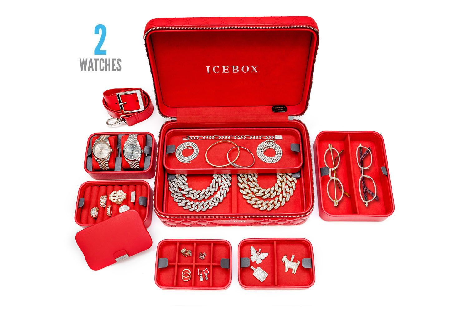 Icebox - Icebox Leather World Traveler Jewelry Case - 2