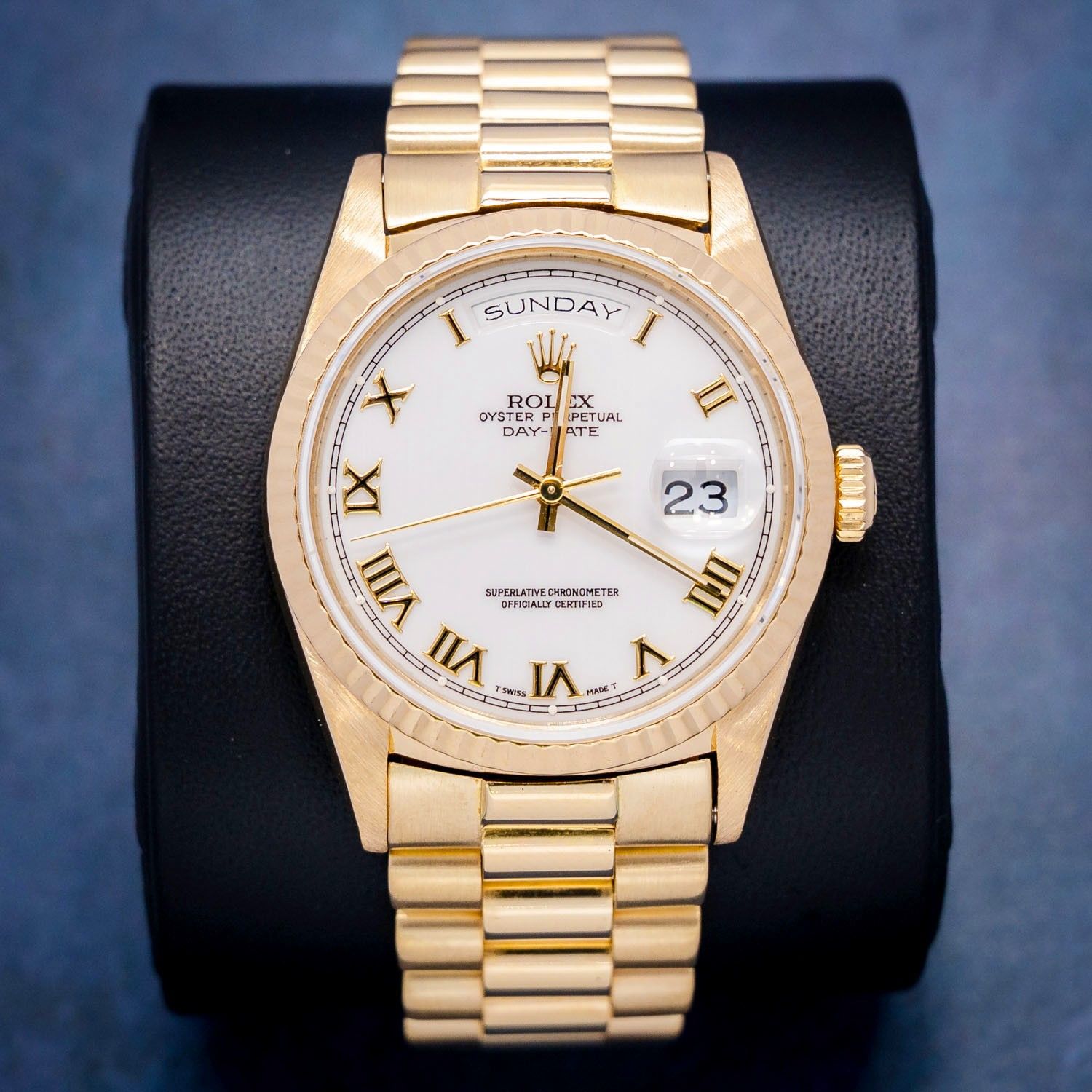 Rolex Day Date 36MM 18ky Presidential Double Quick 1990 Production - Watch & Box