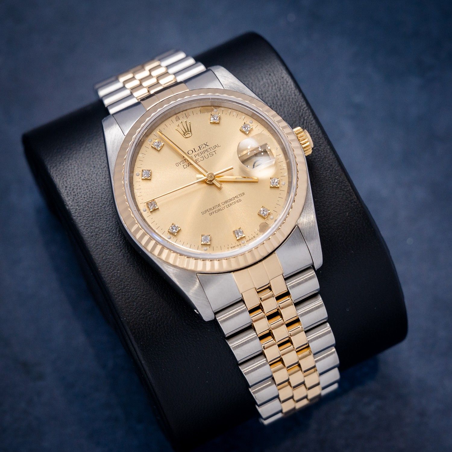 Rolex Datejust 36MM - Steel & Yellow Gold - Champagne Diamond Dial - Jubilee Brac - 1990 Papers & Box