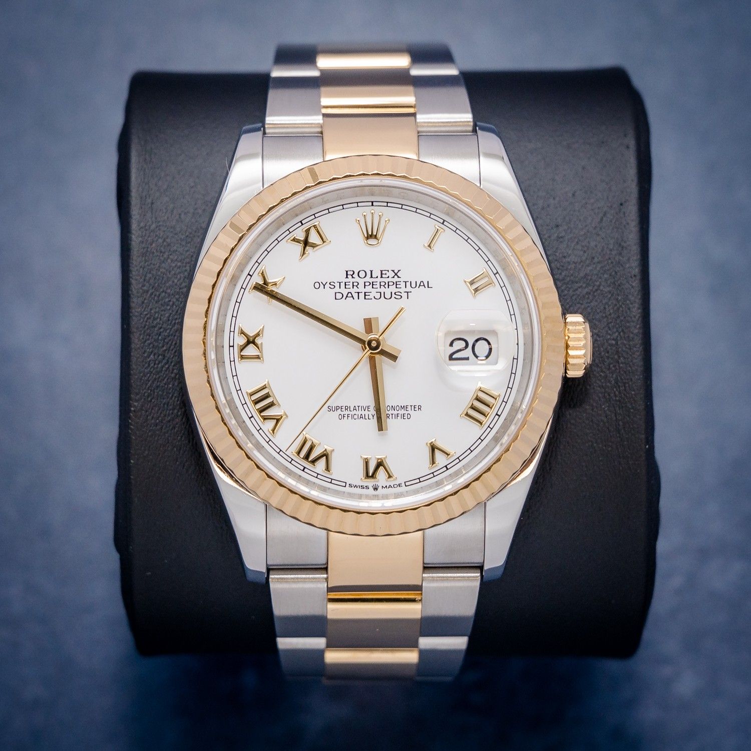 Rolex Datejust 36MM (126233) Steel & Yellow Gold - Oyster Brac - White Roman Dial - Watch & Box
