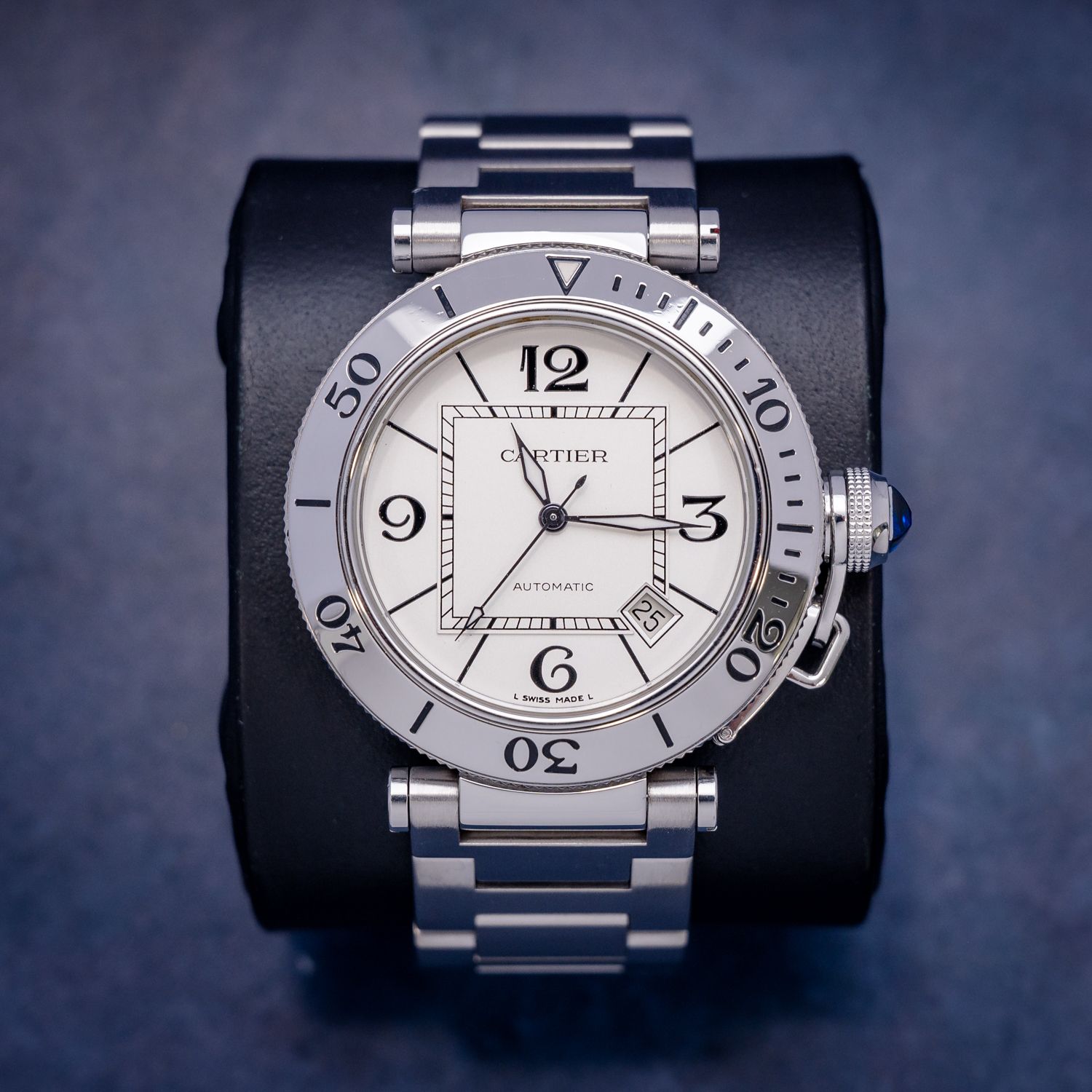 Cartier Pasha 42MM (2790) Steel - White Dial - Watch & Box