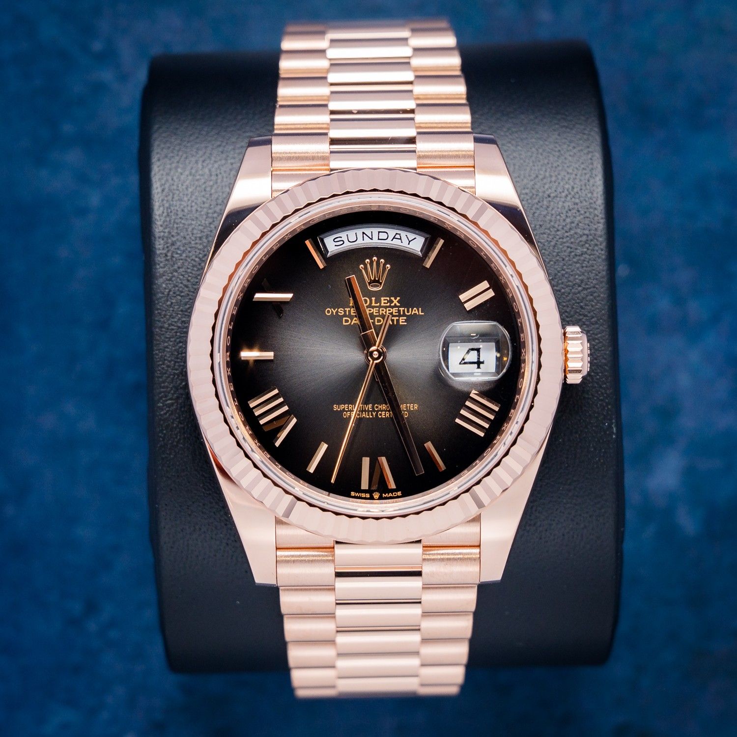 Rolex Day Date 40MM (228235) Rose Gold Presidential - Slate Ombre - Rolex Box